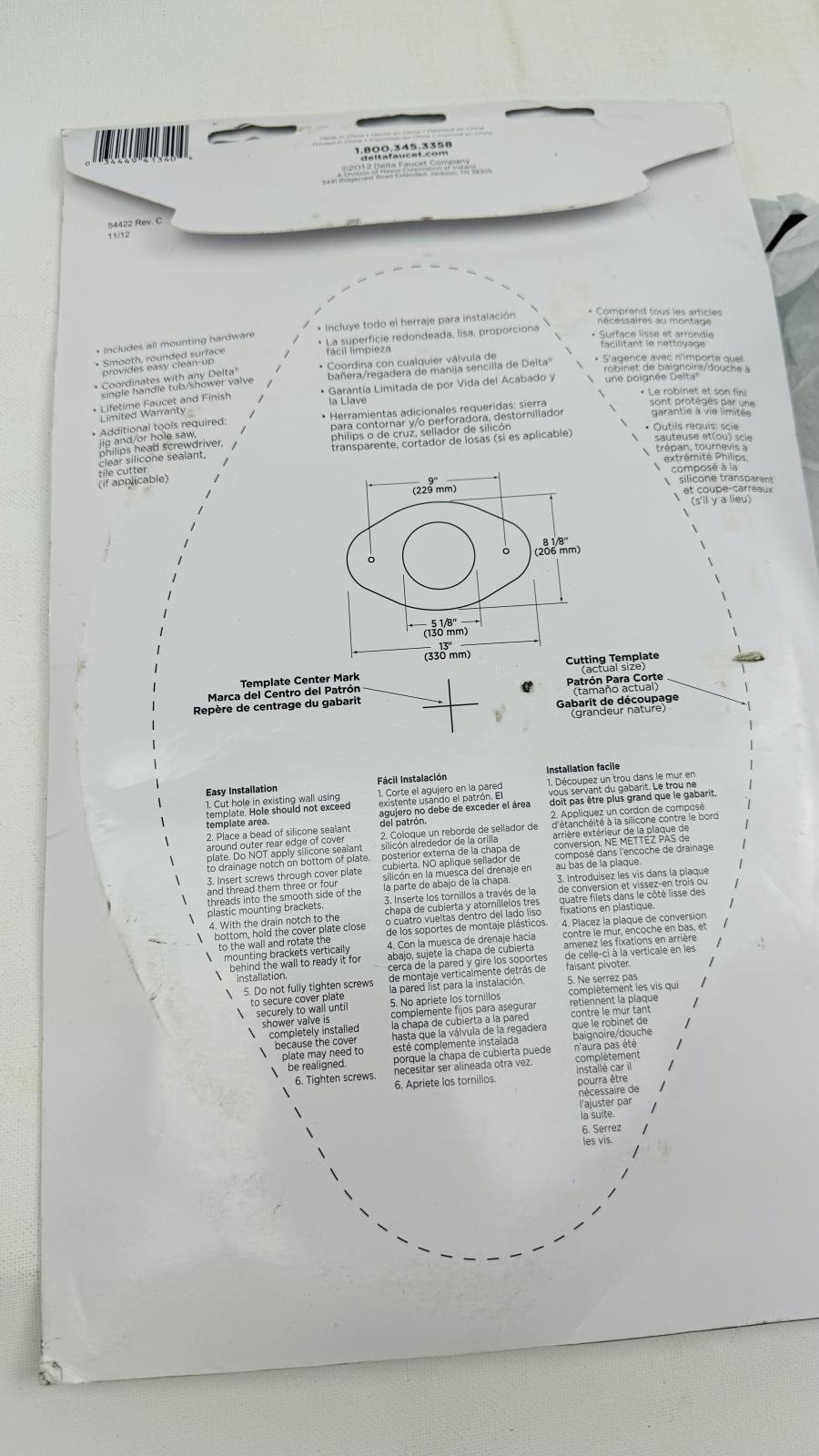 Delta RP29827 Shower Renovation Cover Plate – Chrome Finish Trim Kit - Photo 4