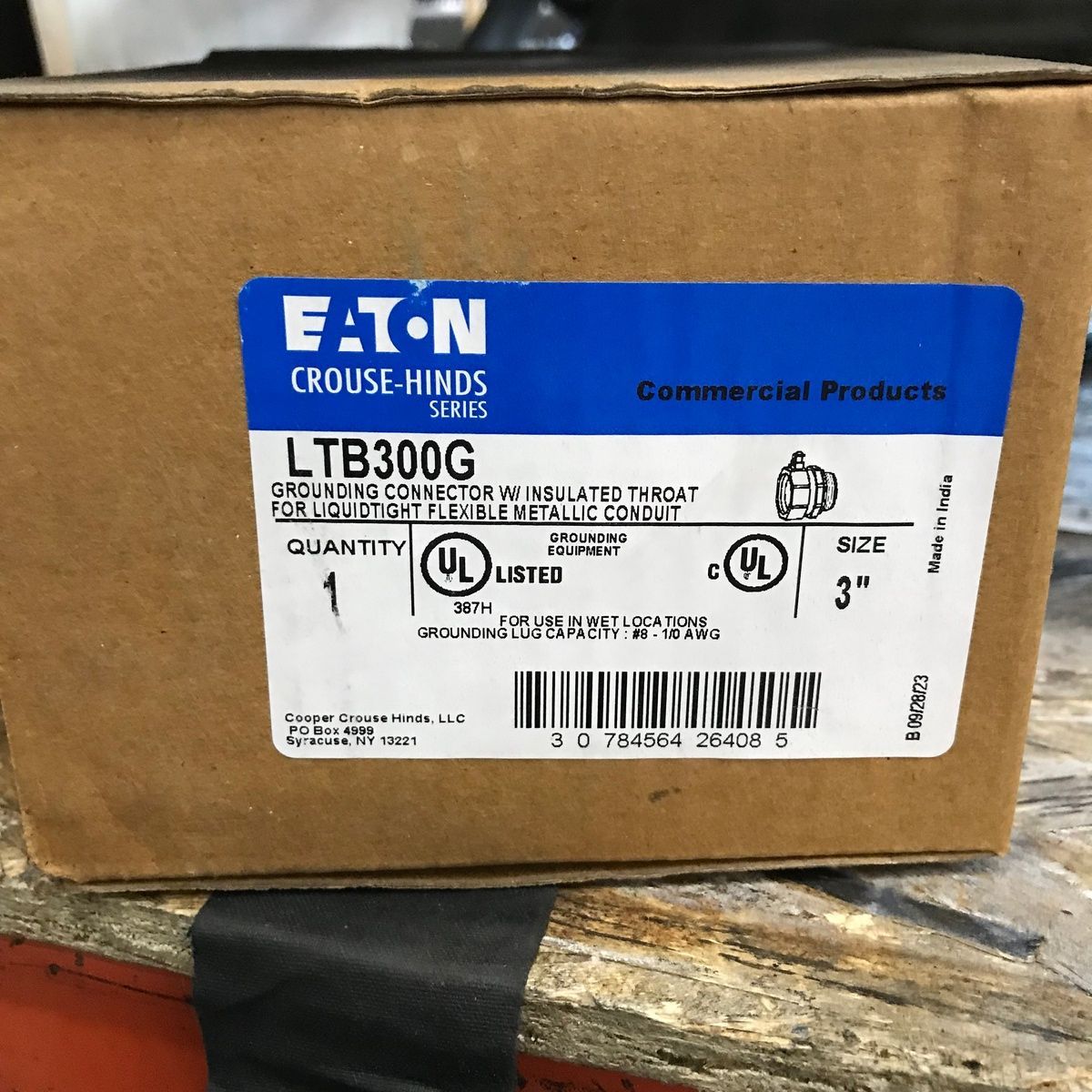 Crouse-Hinds LTB300G 3" Liquidtight Connector – Straight, Steel, Grounding - Photo 2