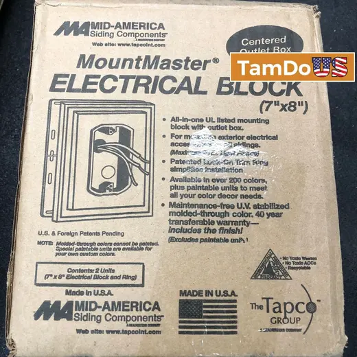 Mid-America Mount Master Electrical Block 7"x8" at TamDoUS Taylorsville