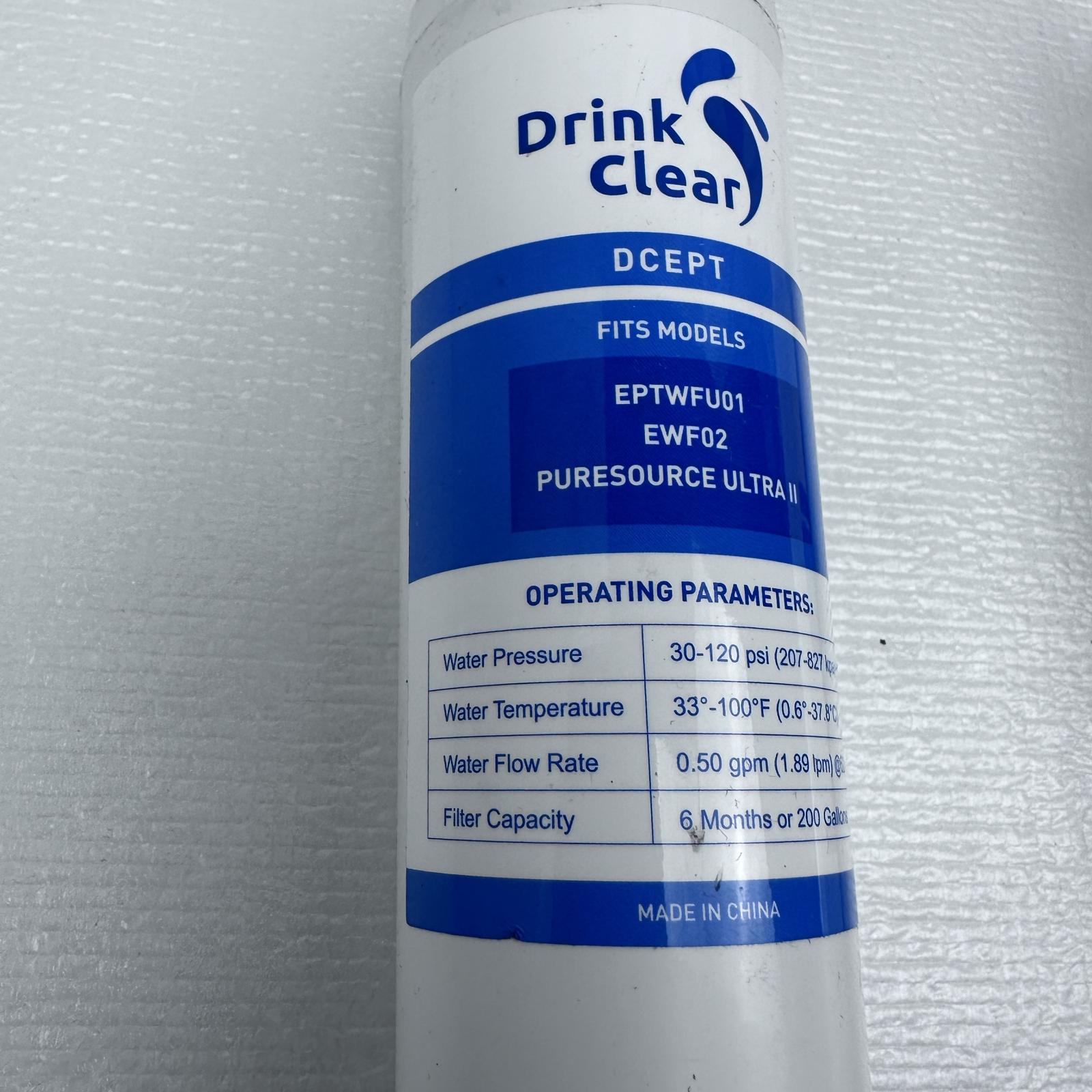 Drink Clear DCEPT Refrigerator Water Filter EPTWFU01 EWF02 Replacement (2-Pack) - Photo 2