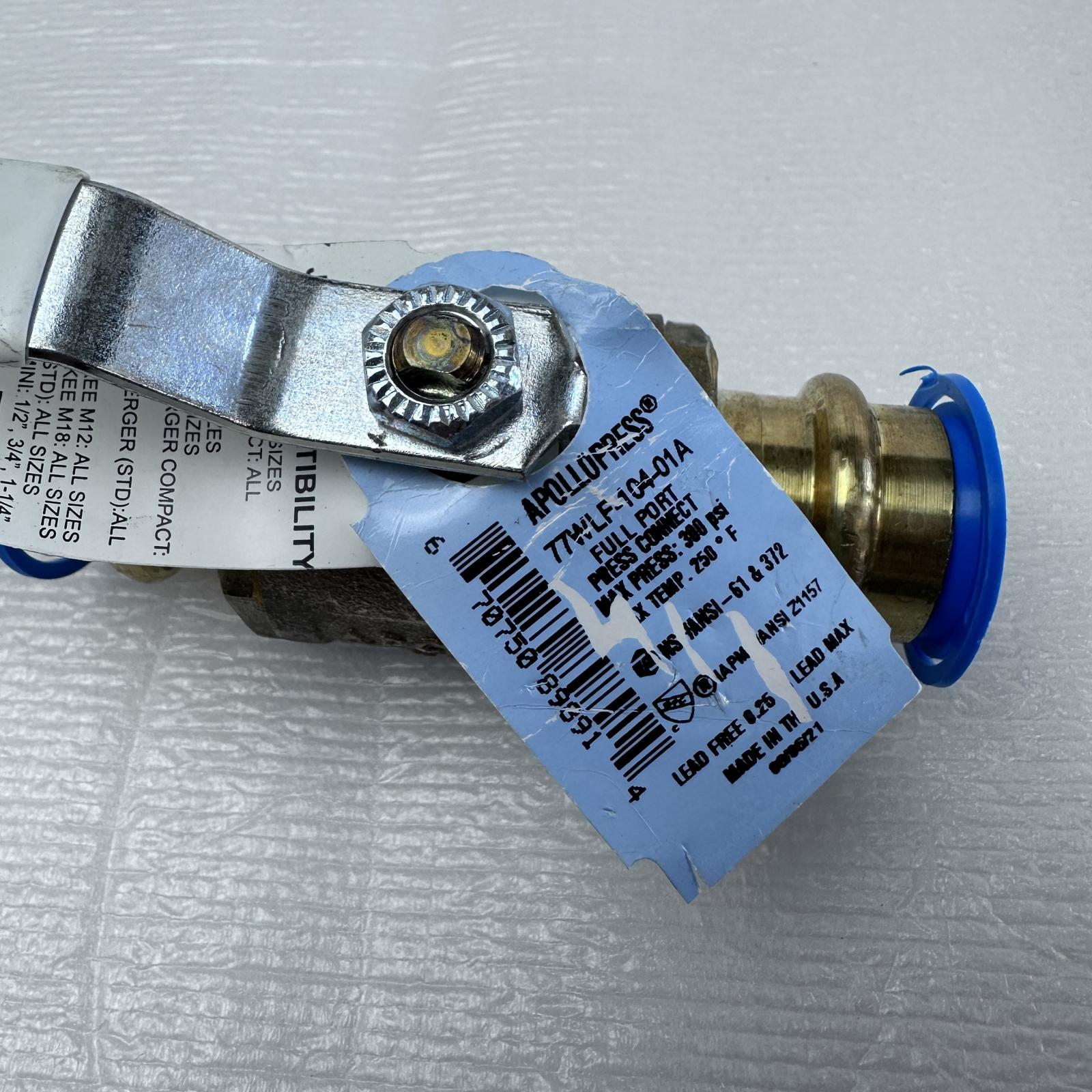 Apollo 77WLF-104-01A 3/4" Press Ball Valve – Full Port Bronze Lead-Free - Photo 4