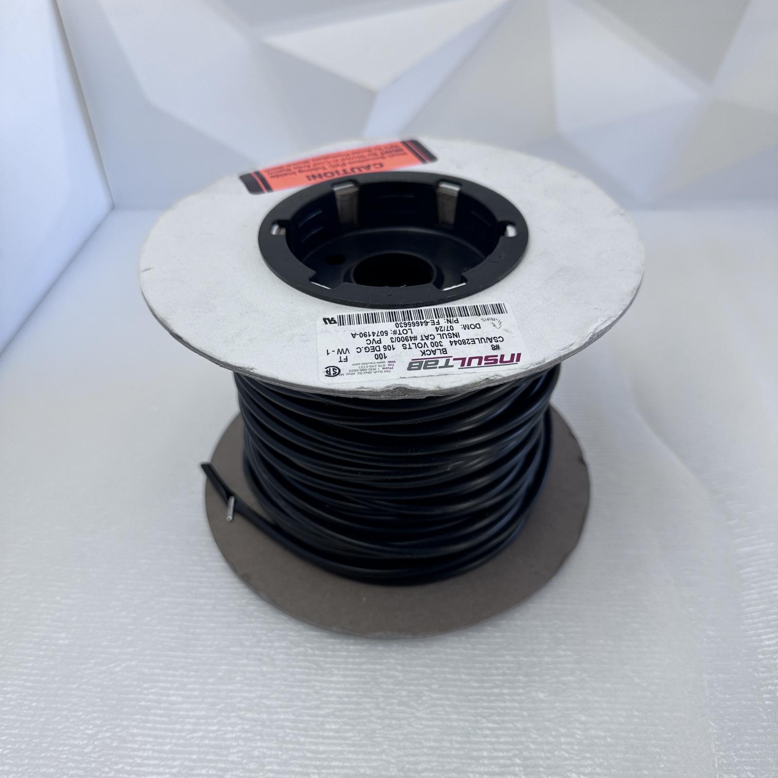 Insultab PVC Heat Shrink Tubing 105°C Black 100ft Roll - Photo 2