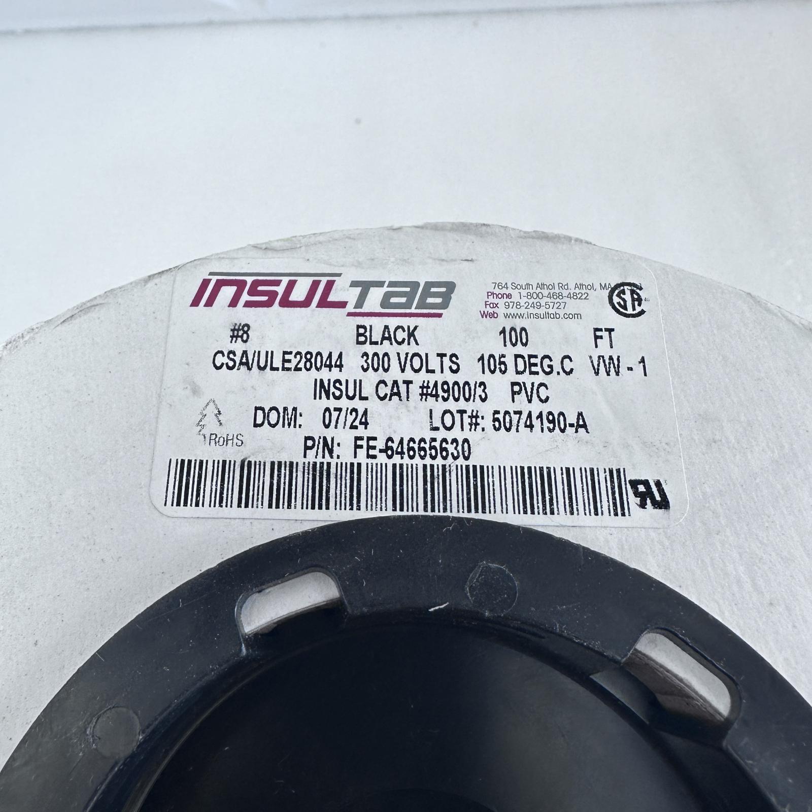 Insultab PVC Heat Shrink Tubing 105°C Black 100ft Roll - Photo 5