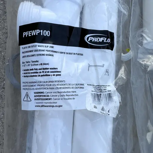 Lot of 3 PROFLO PFEWP100 End Outlet Waste Slip-Joint | 1-1/2" x 16" Plastic Pipe at TamDoUS Taylorsville