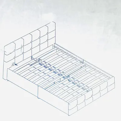 Dorel Upholstered Bed With Storage, Queen, Velvet, Blue at Furniture in new condition