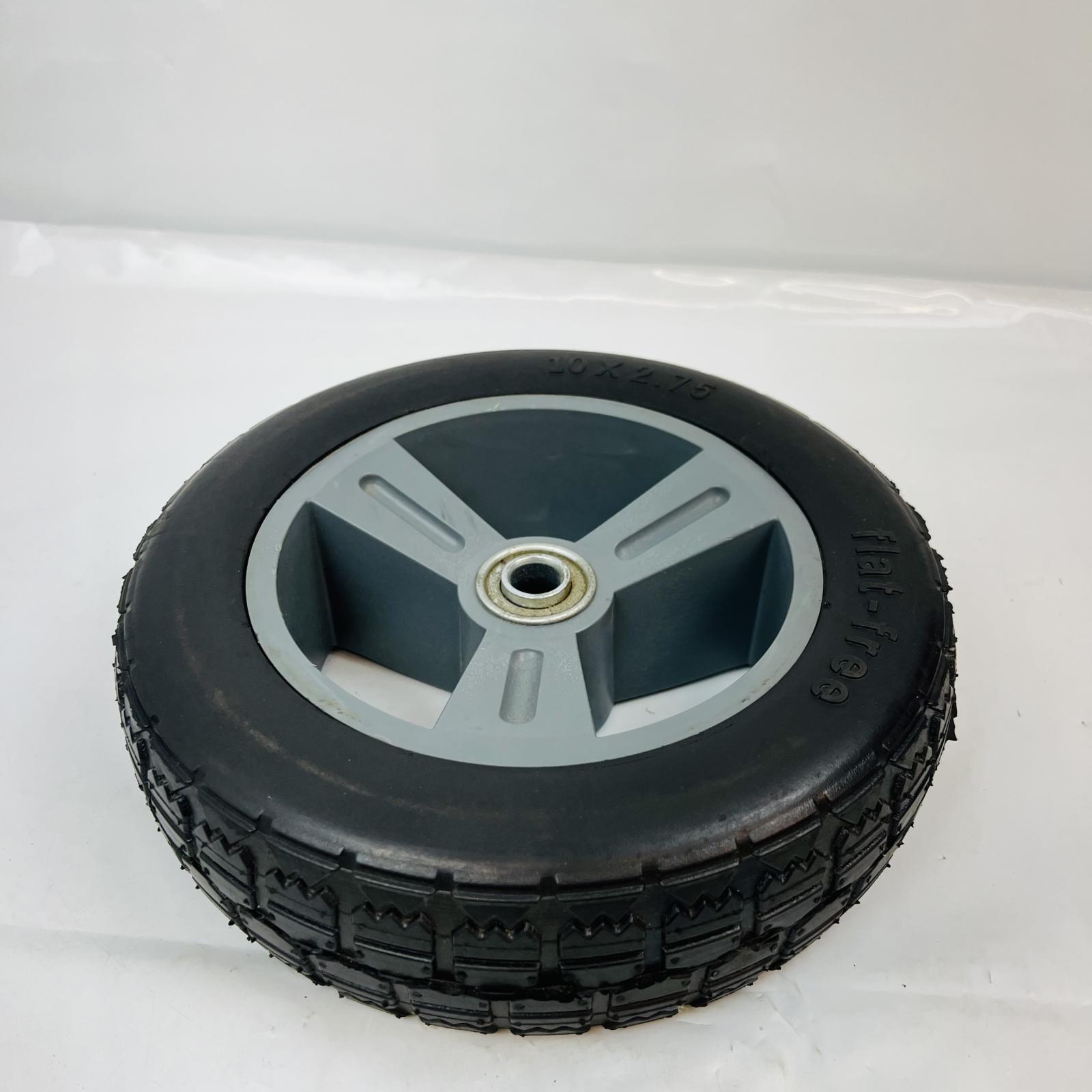 2-Pack Flat-Free Rubber Tire & Poly Wheel 10" x 2.75" Black/Gray Heavy Duty - Photo 4