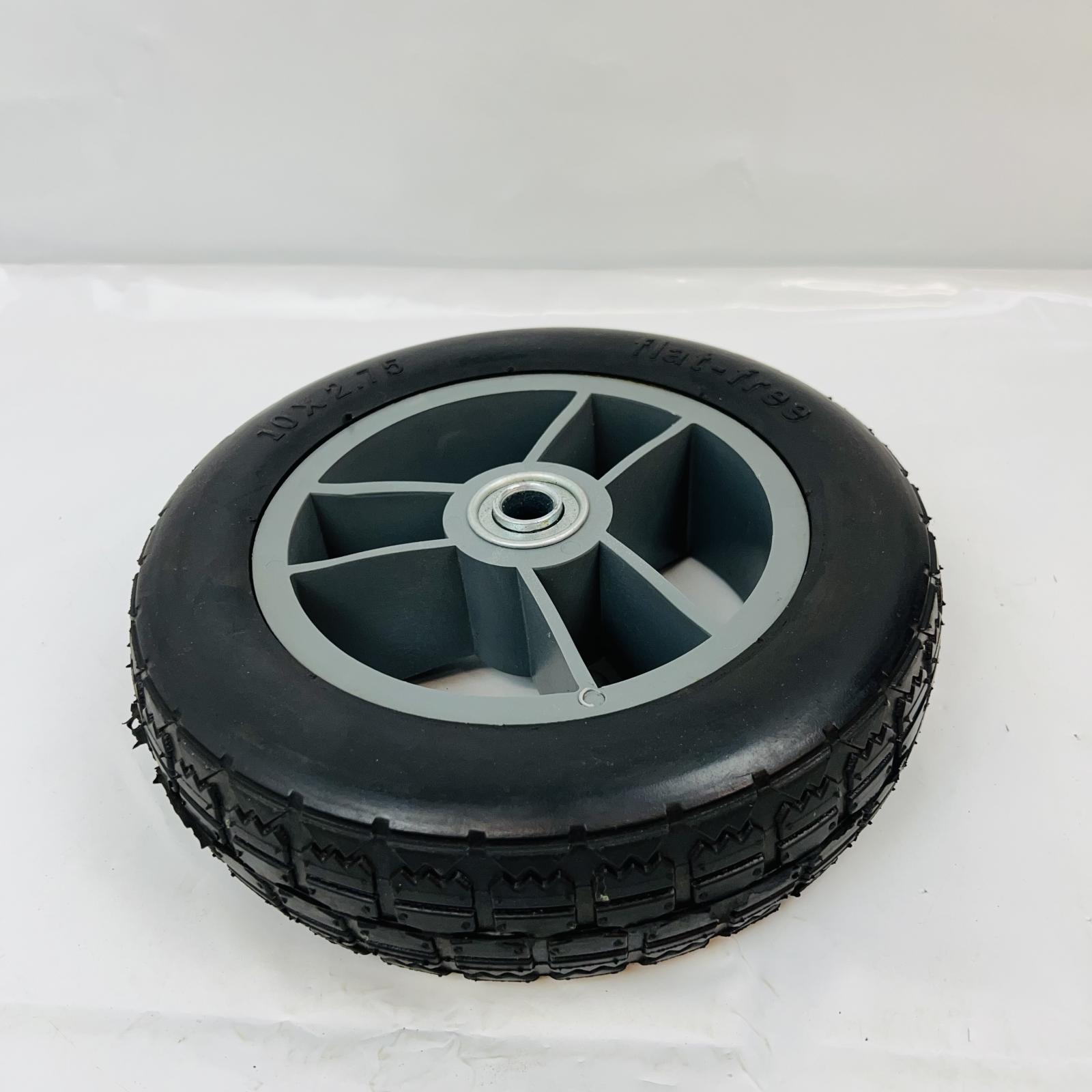 2-Pack Flat-Free Rubber Tire & Poly Wheel 10" x 2.75" Black/Gray Heavy Duty - Photo 3