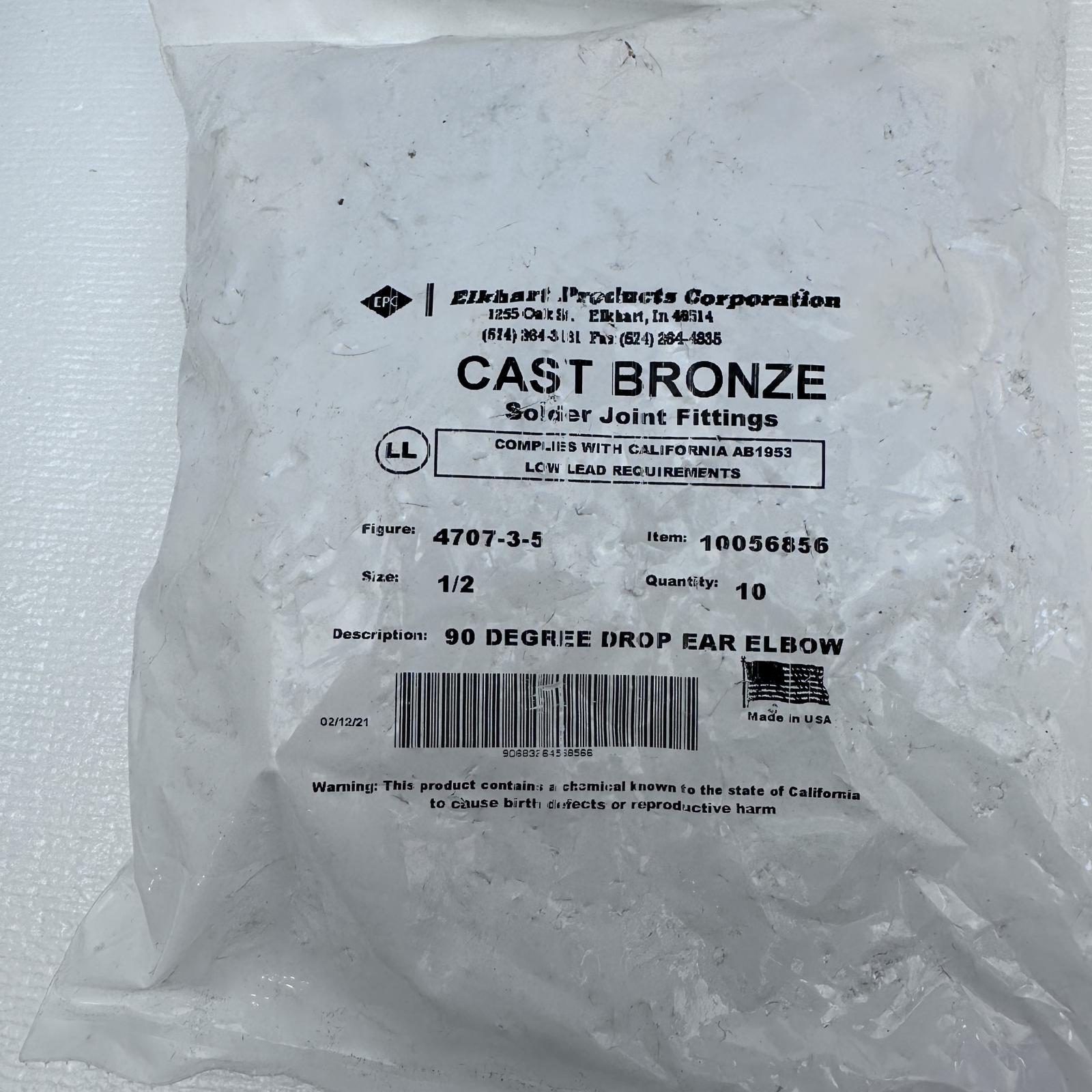 Elkhart Cast Bronze 90 Degree Drop Ear Elbow (10 pack) - Photo 2