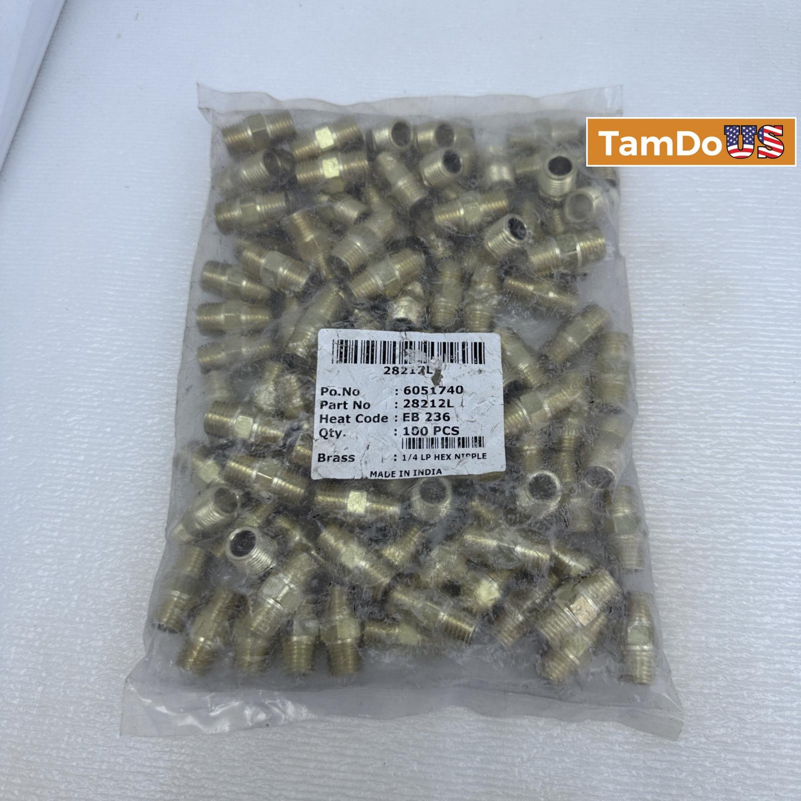 1/4" LP Hex Nepple Brass Fitting Pipe (Pack of 100) - Photo 3