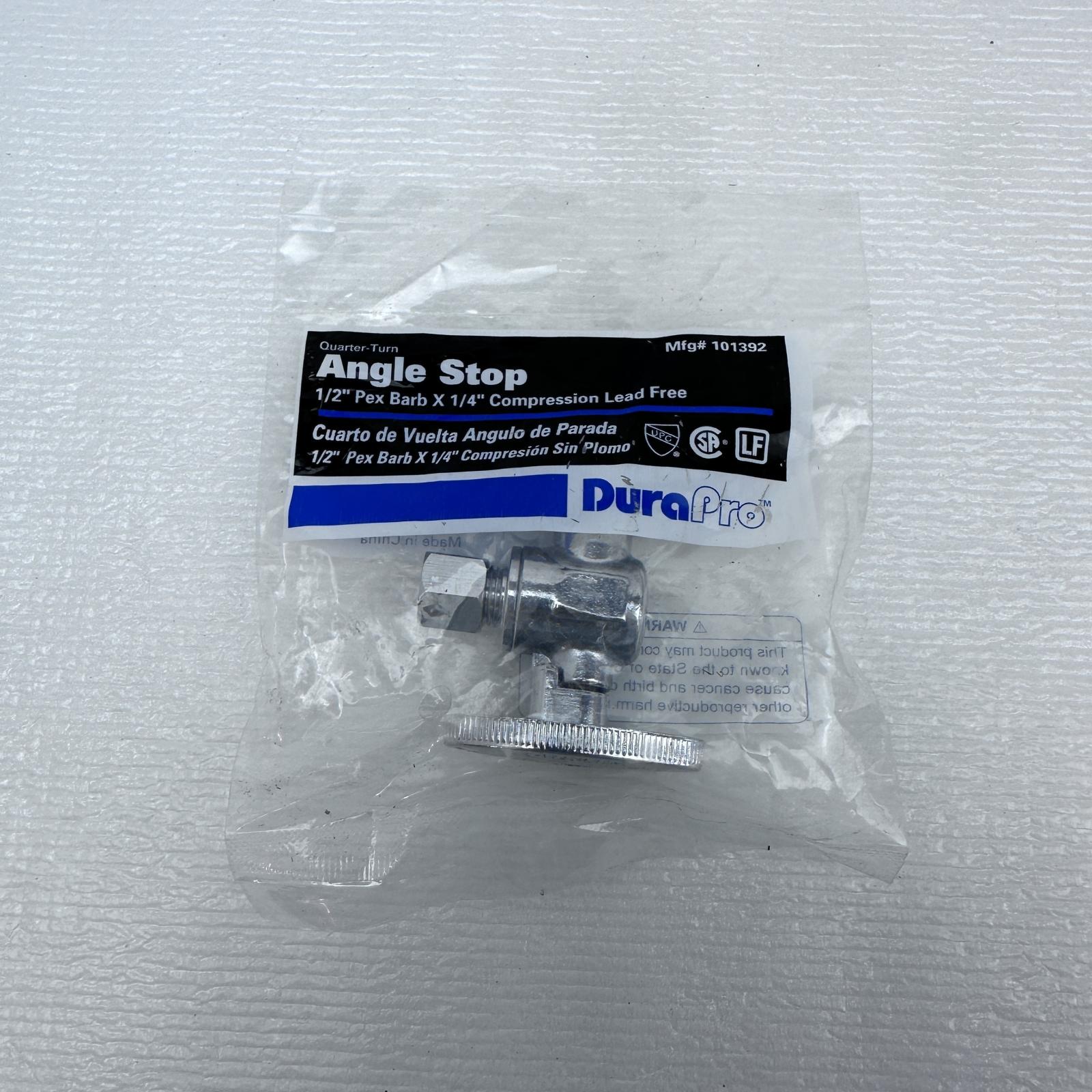 Lot of 2 DuraPro Angle Stop 1/2" Pex Barb X 1/4" Compression - Photo 2