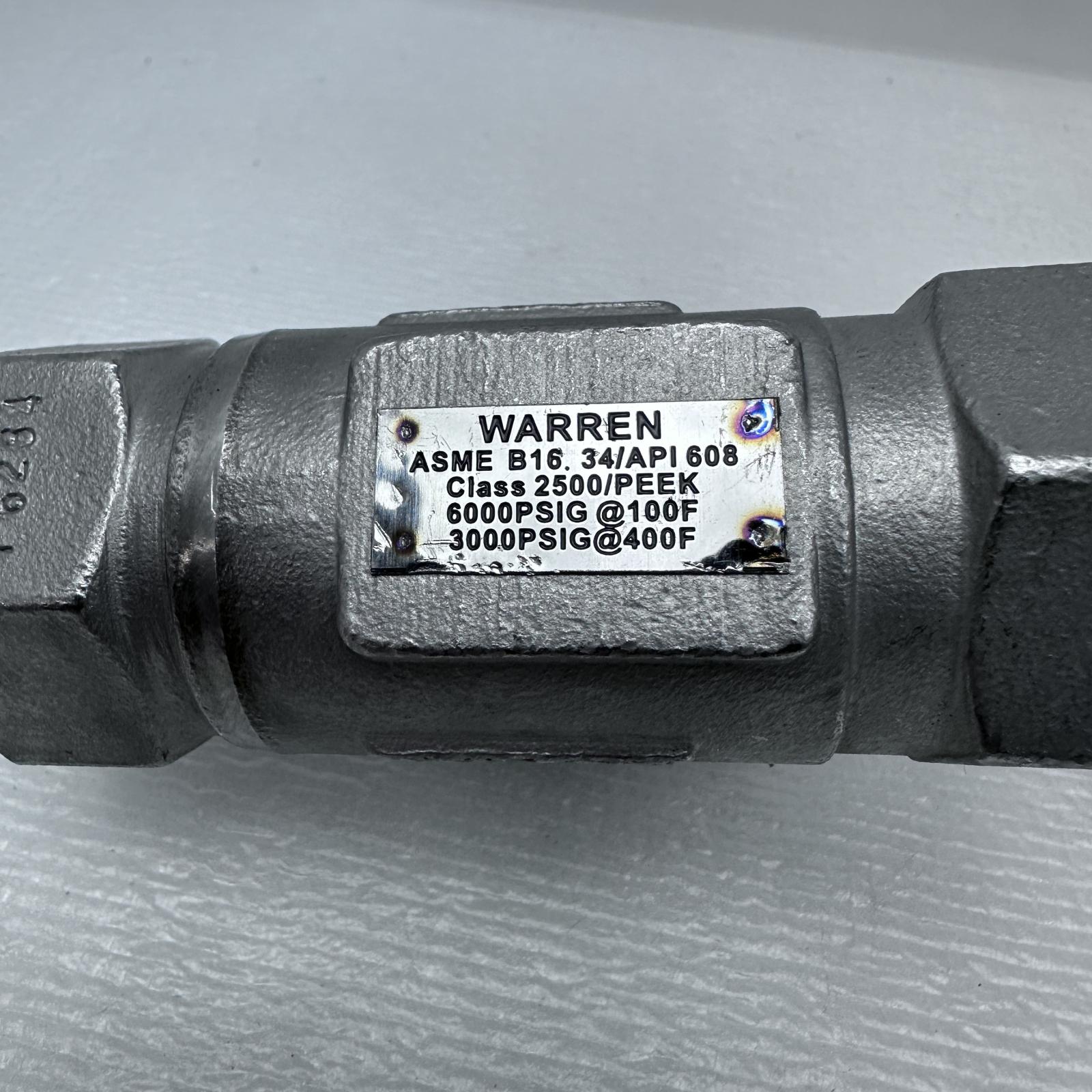 Warren ASME B16.34/API 608 1/2" Ball Valve Class 2500 6000 WOG - Photo 7