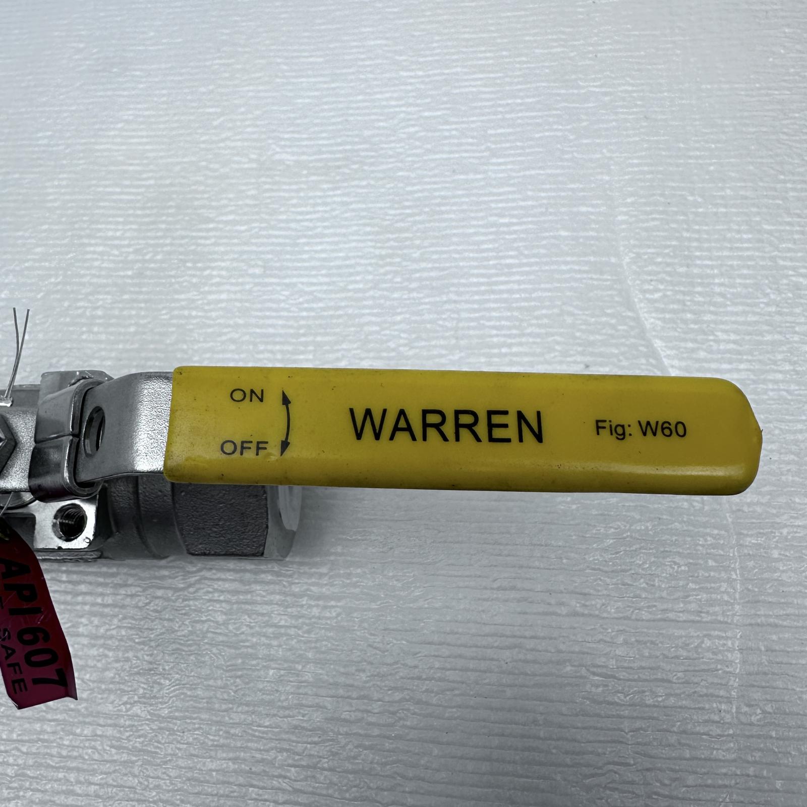 Warren ASME B16.34/API 608 1/2" Ball Valve Class 2500 6000 WOG - Photo 2
