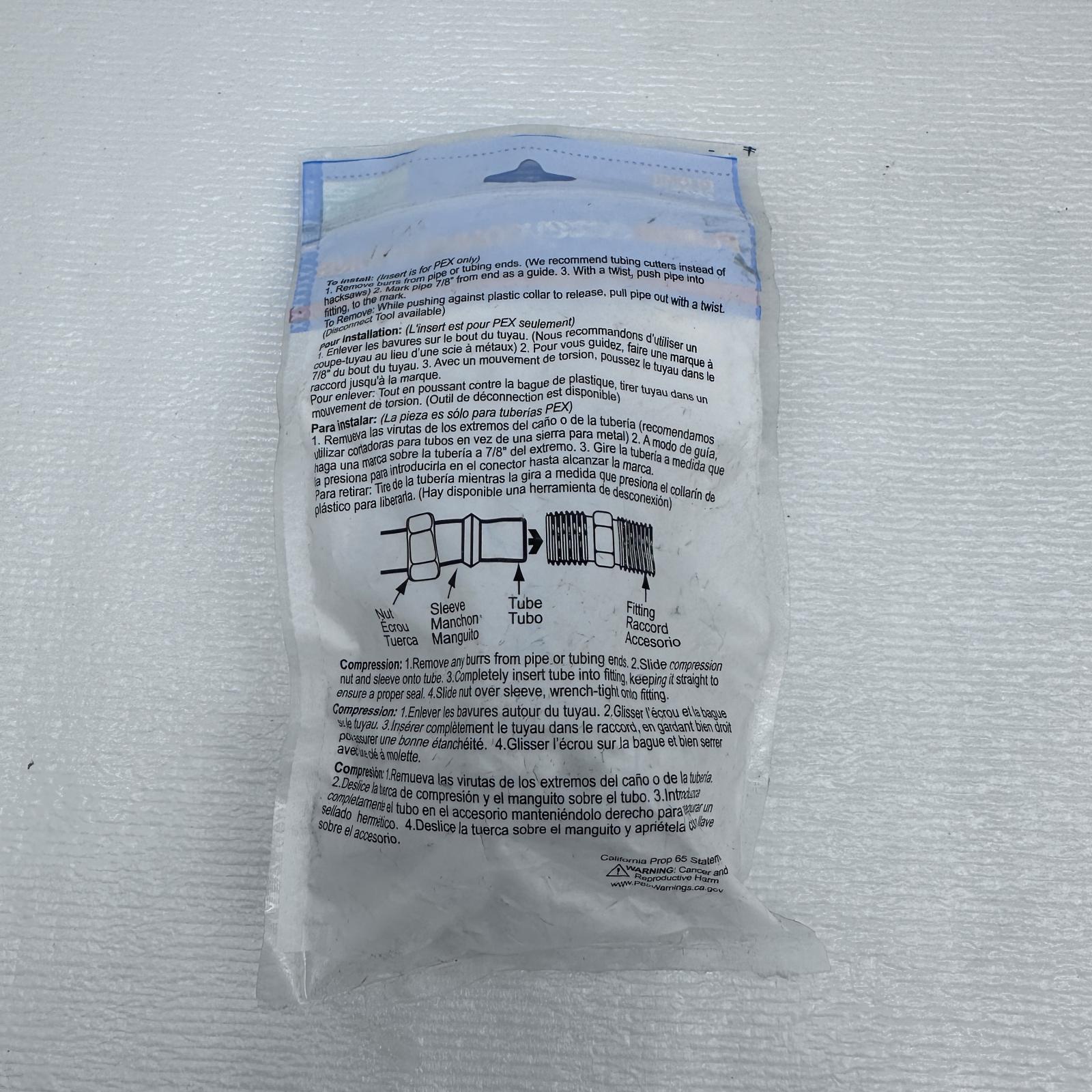 Plumb Eezey Connection 1/2" Copper x 1/4" COMP Supply Valve - Tee - Photo 3