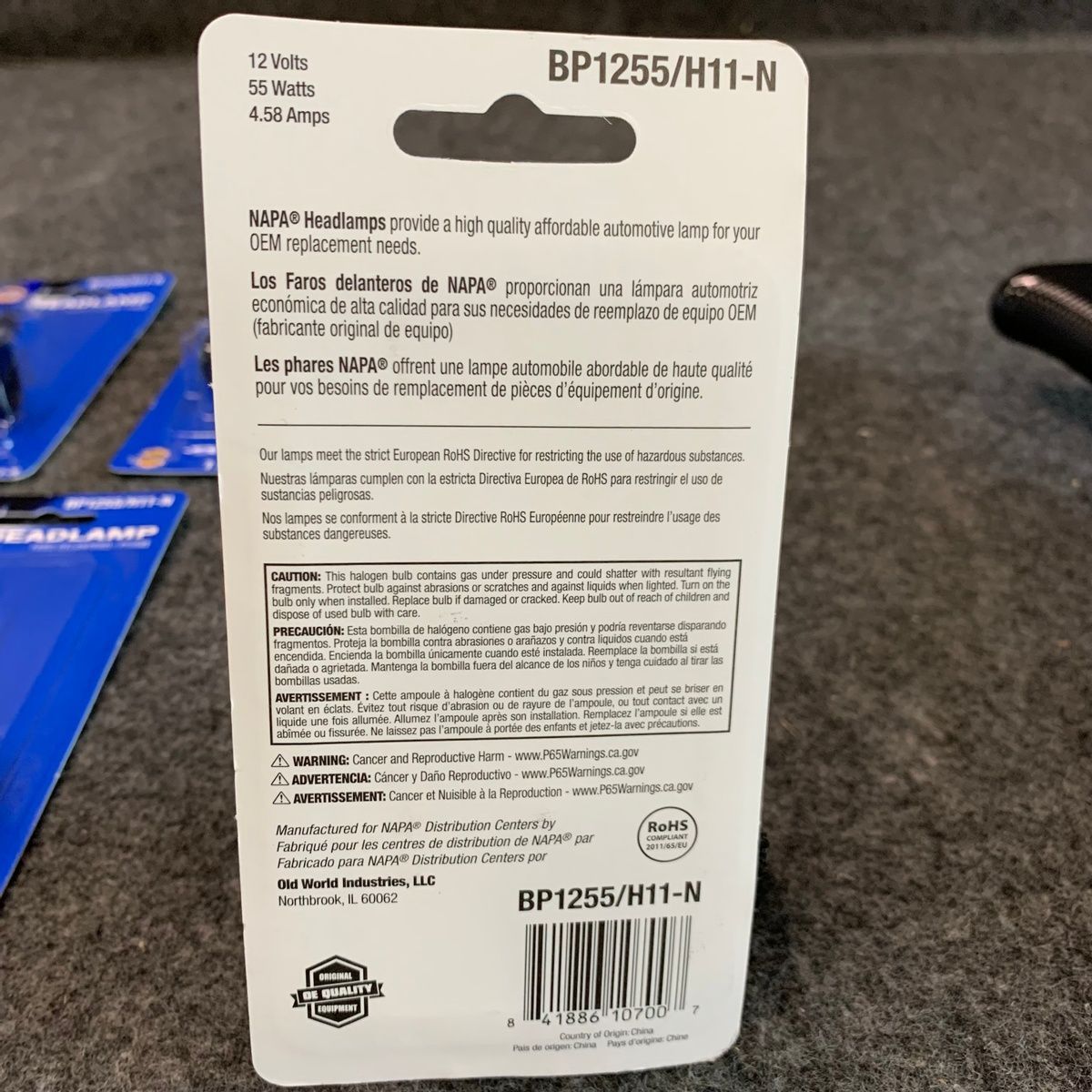 NAPA BP1255/H11-N Headlamp Replacement Bulb 12V 55W - Photo 5