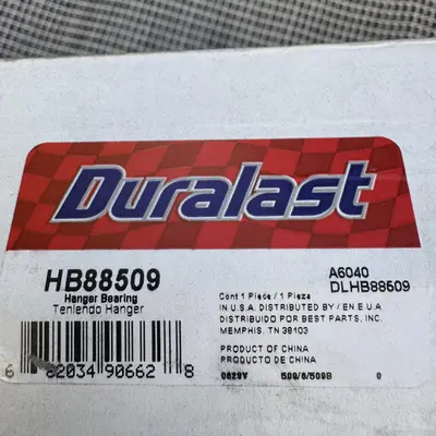 Duralast Driveshaft Center Support HB88509 at Heavy Equipment, Parts & Attachments in new condition