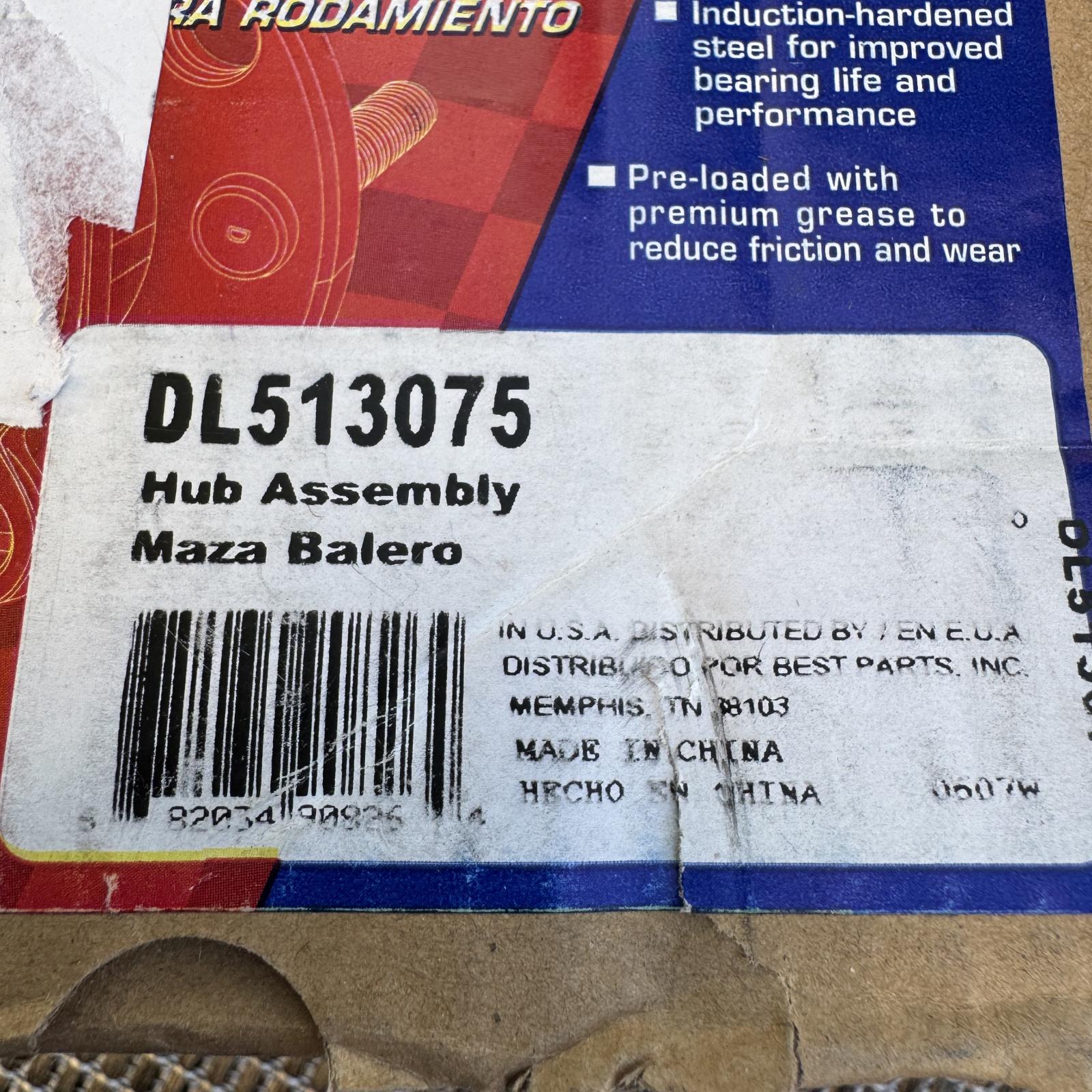 Duralast DL513075 Front Hub Bearing 5-Lug 5x100 - Photo 2