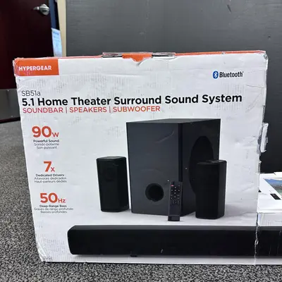 HyperGear SB51a 5.1 Home Theater Surround Sound System Black Soundbar + Subwoofer + Speakers at TV, Video & Home Audio in new_open_box condition