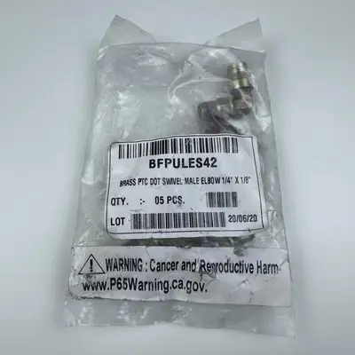 BFPULES42 Brass Push-to-Connect DOT Swivel Male Elbow Fitting, 1/4" x 1/8" at Electrical Equipment & Supplies in new condition