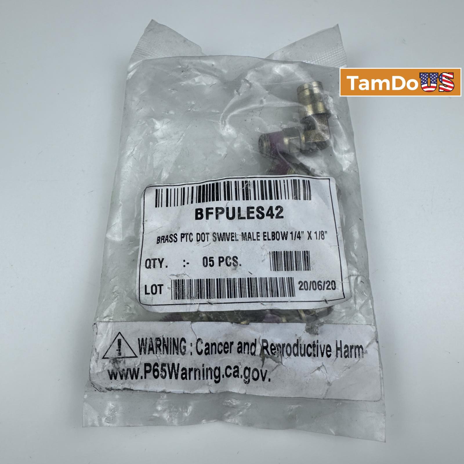 BFPULES42 Brass Push-to-Connect DOT Swivel Male Elbow Fitting, 1/4" x 1/8" - Photo 4