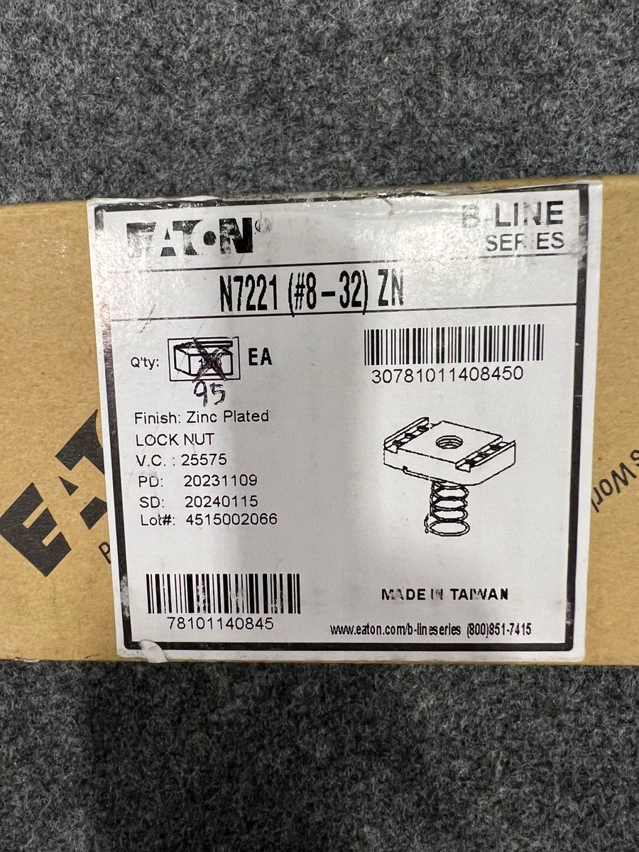 Lot Of 95 Eaton N7221 ZN Channel Nut - Photo 5