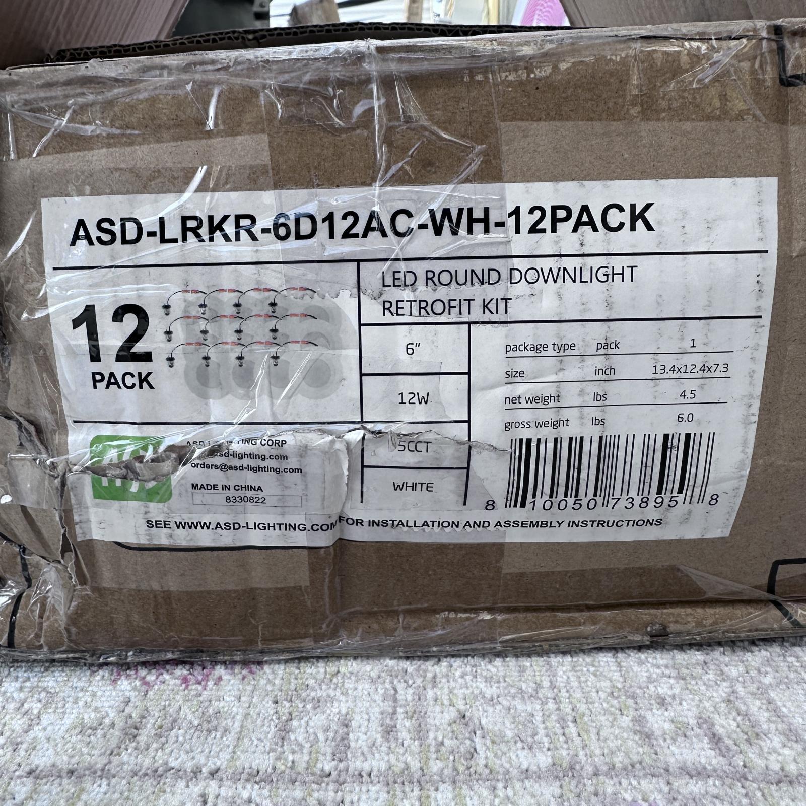 ASD Lighting LED Round Downlight Retrofit Kit 6" 12W (12 Pack) - Photo 3