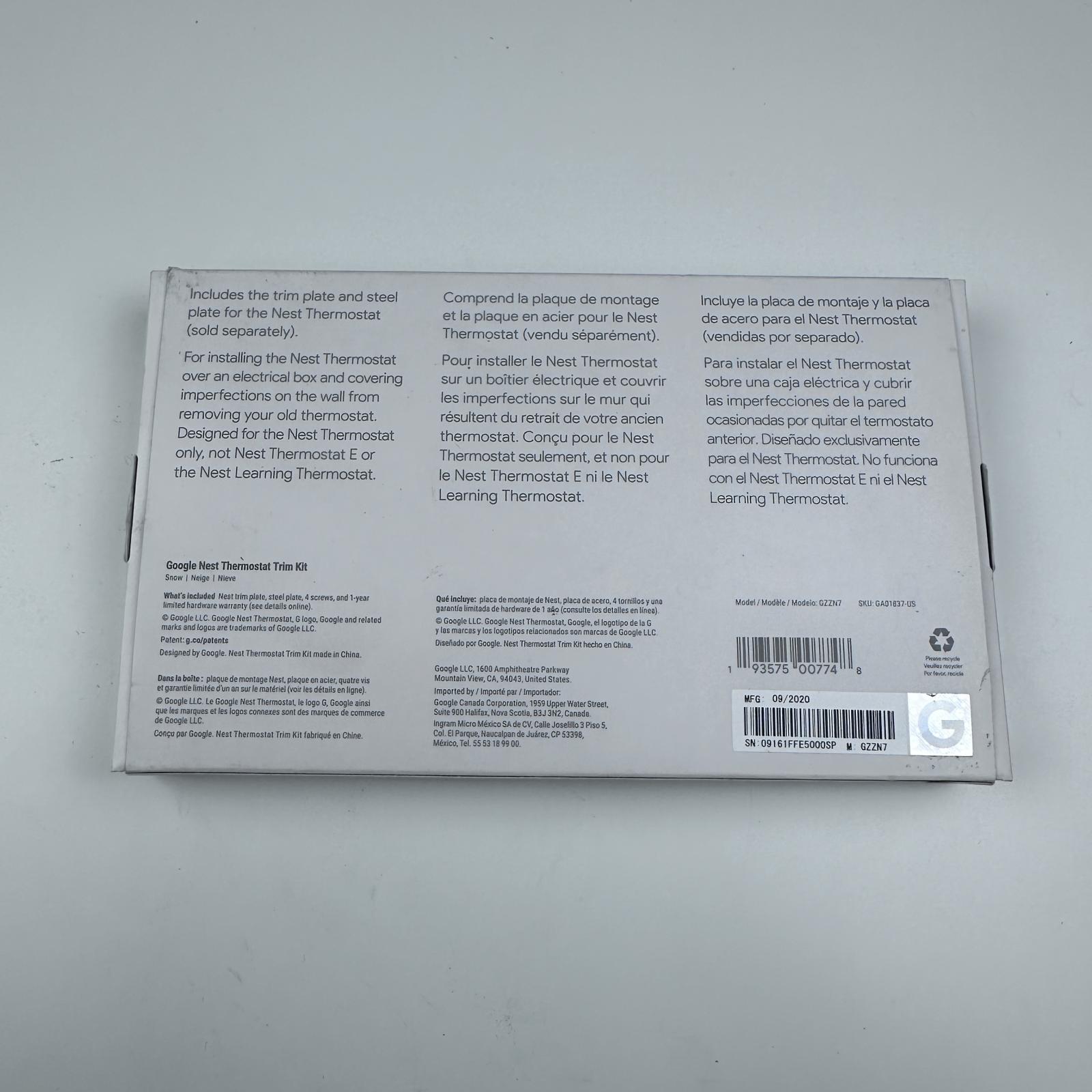 Google Nest GZZN7 Thermostat Trim Kit Snow - Photo 3