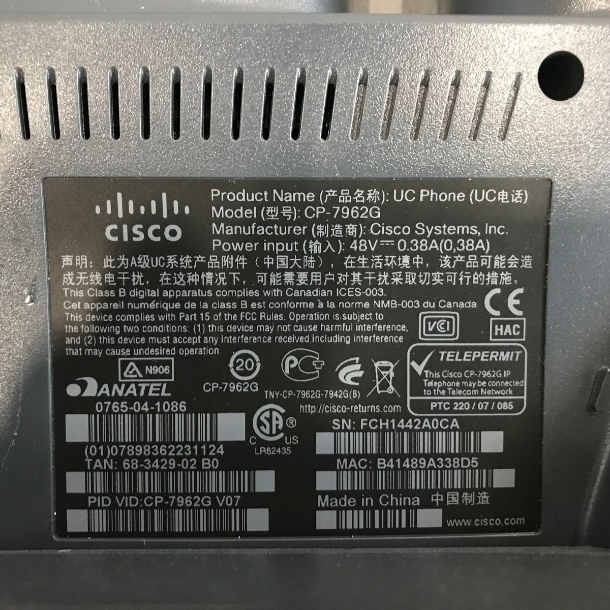 Lot Of 7 Cisco CP-7962G VoIP IP Business Phone - Photo 5