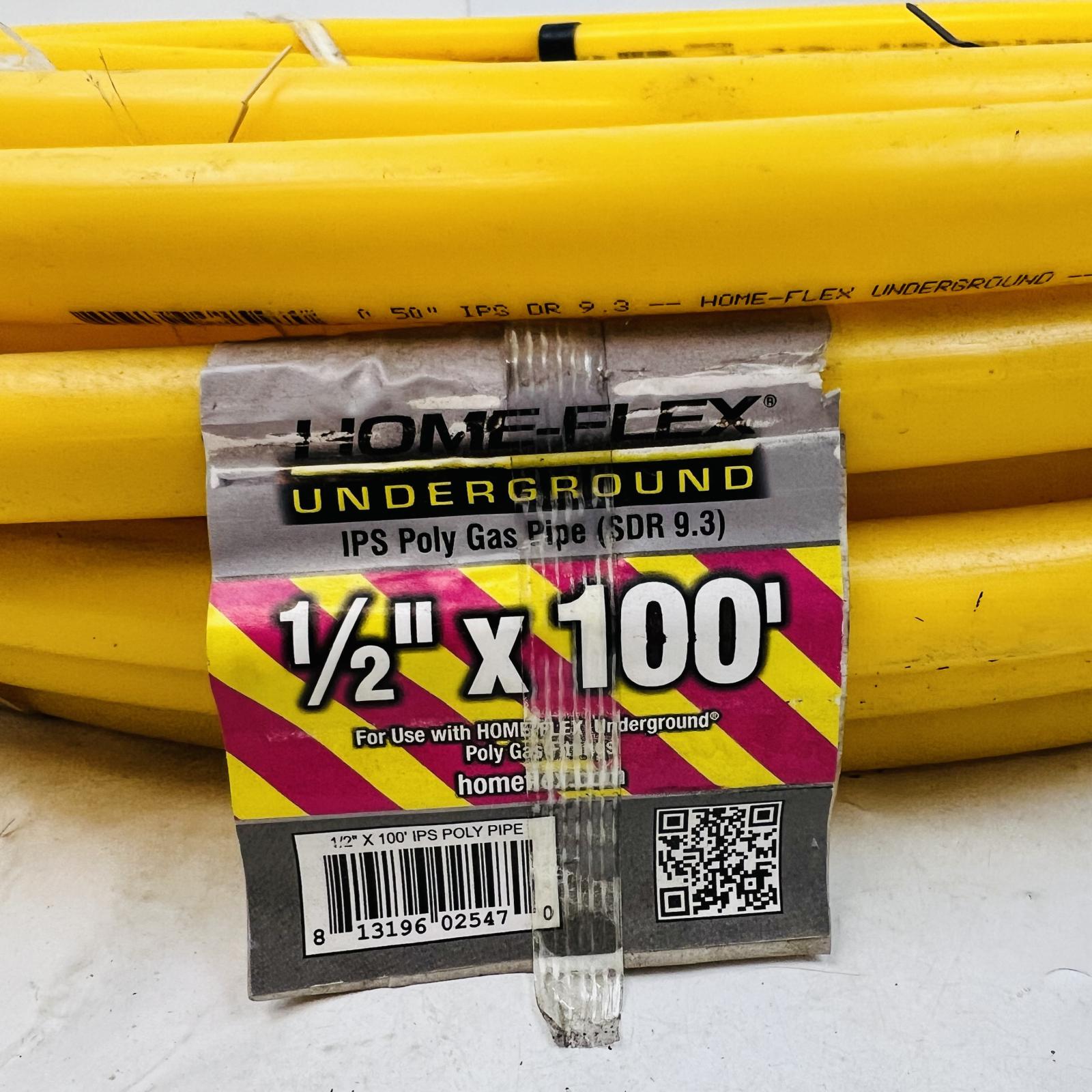 Home-flex 1/2 in. IPS x 100 ft. Underground Yellow Polyethylene Gas Pipe - Photo 4