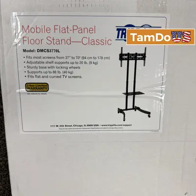 Tripp Lite Mobile Flat-Panel TV Floor Stand Cart Height-Adjustable LCD 32"-70" Displays (DMCS3770L) at Monitors, Projectors & Accs in new condition