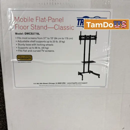 Tripp Lite Mobile Flat-Panel TV Floor Stand Cart Height-Adjustable LCD 32"-70" Displays (DMCS3770L) at TamDoUS Taylorsville