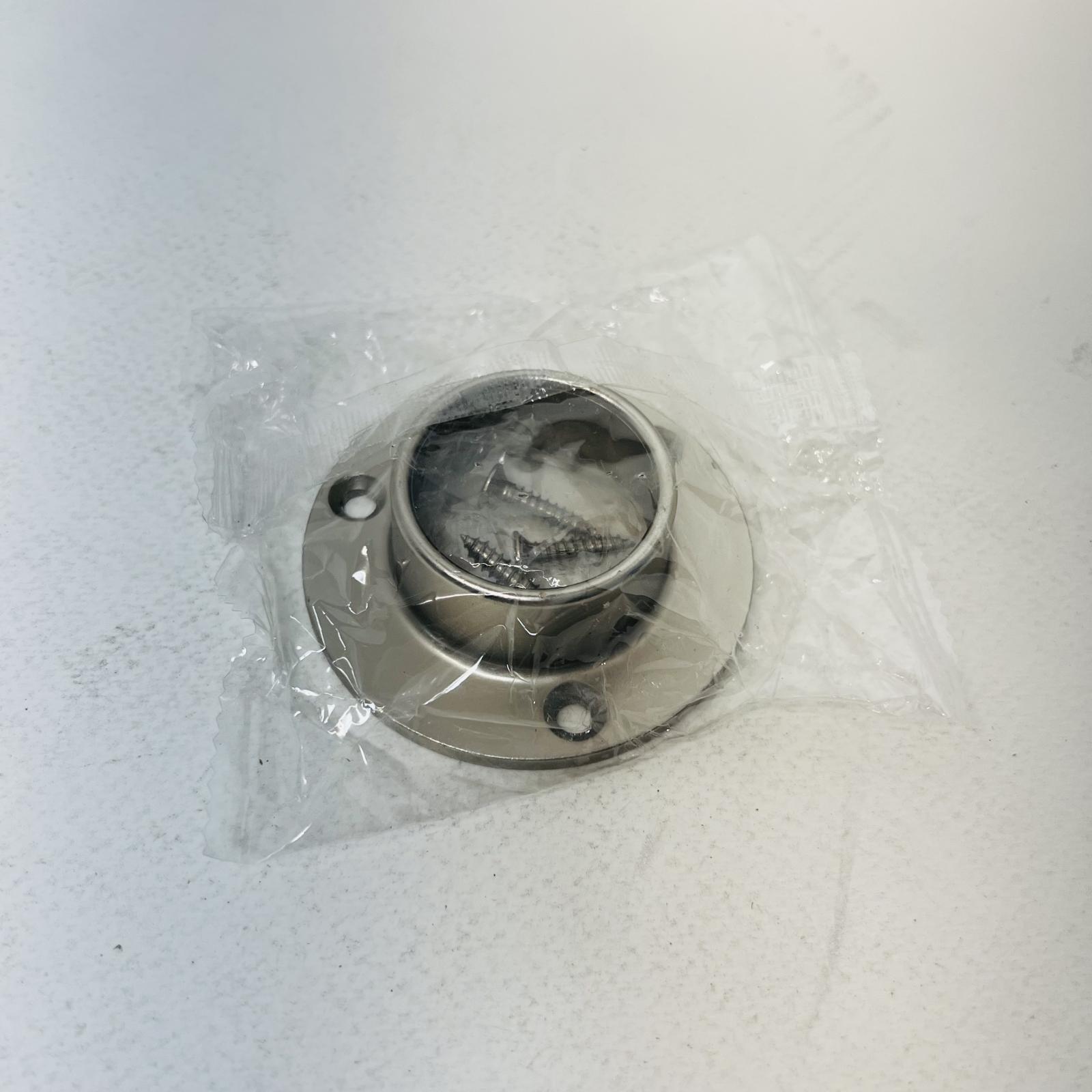 Stainless Steel Balustrade Round Handrail Base Flange (Lot of 2) - Photo 2