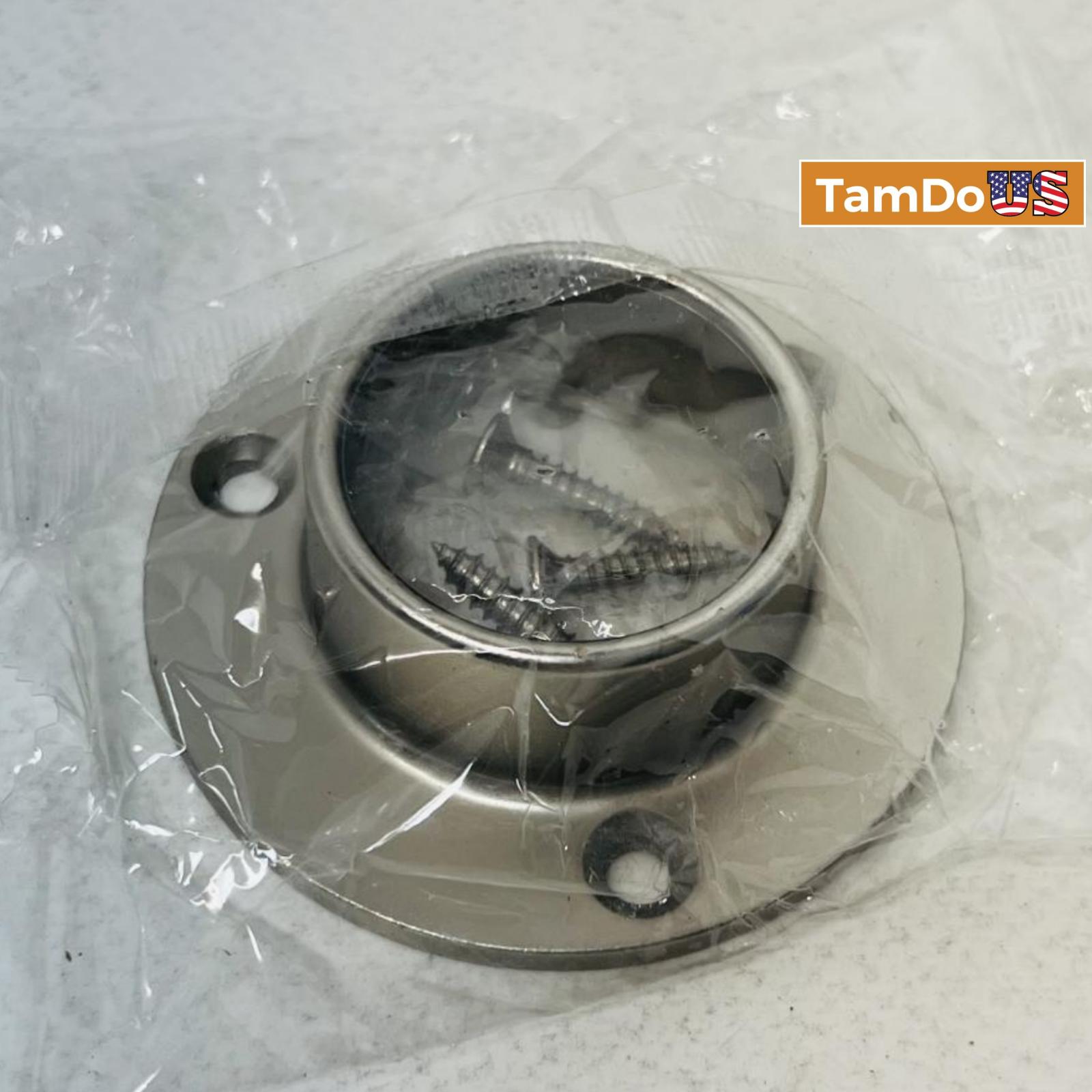 Stainless Steel Balustrade Round Handrail Base Flange (Lot of 2) - Photo 4