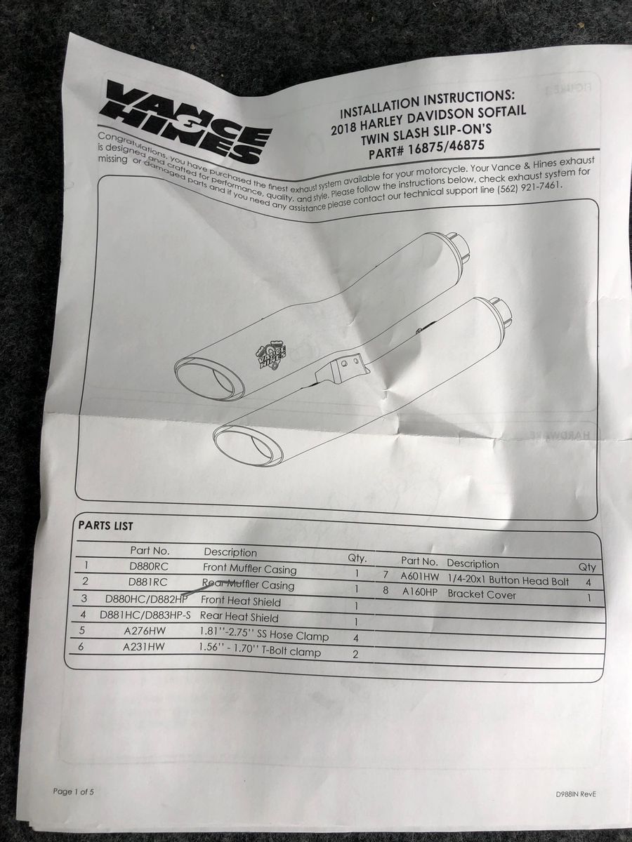 VANCE & HINES 46875 Soft Tail 3" Twin Slash Muffler - 2018 Harley Davidson - Photo 2