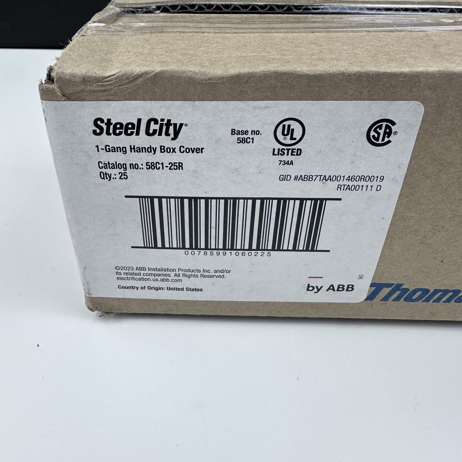 STEEL CITY 1-GANG HANDY BOX COVER 58C1-25R FLAT 1/4" RAISED - Photo 6