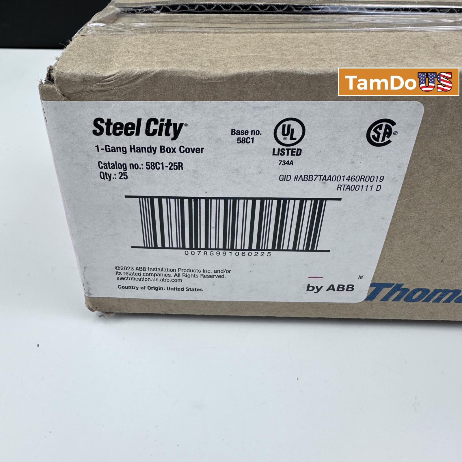 STEEL CITY 1-GANG HANDY BOX COVER 58C1-25R FLAT 1/4" RAISED - Photo 7