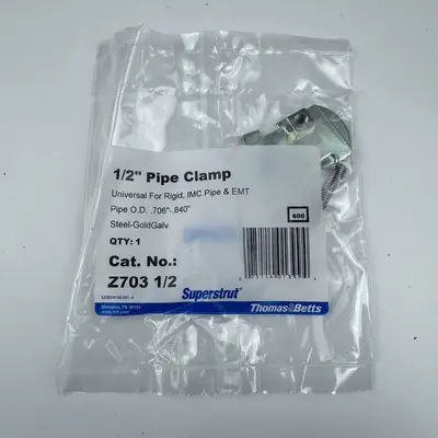 Lot of 5 Thomas & Betts Z703 1/2" Superstrut Pipe Clamp at Fasteners & Hardware in new condition