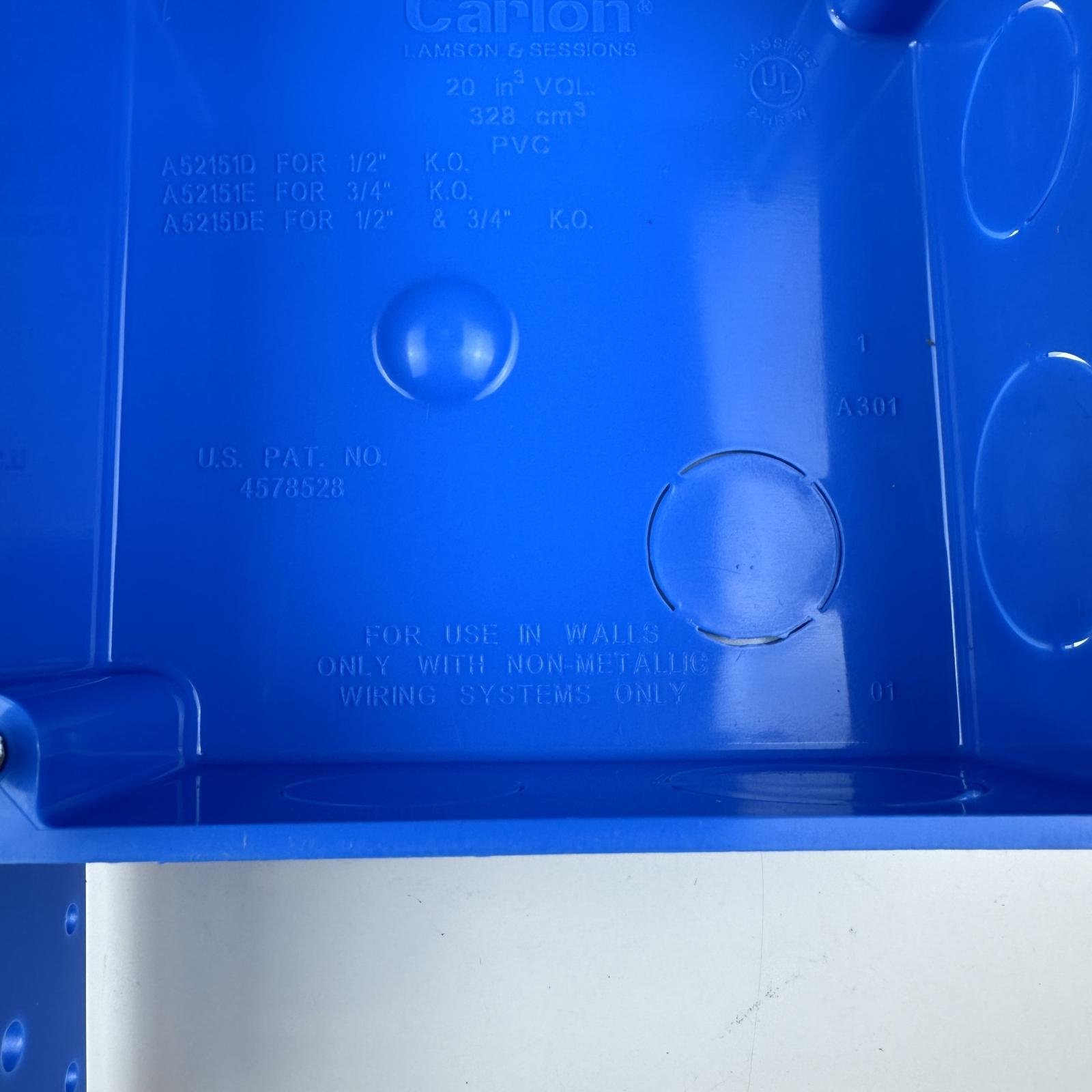 Lot of 5 Carlon A521DE PVC 2 Gang Outlet Box, 1/2" - Photo 3