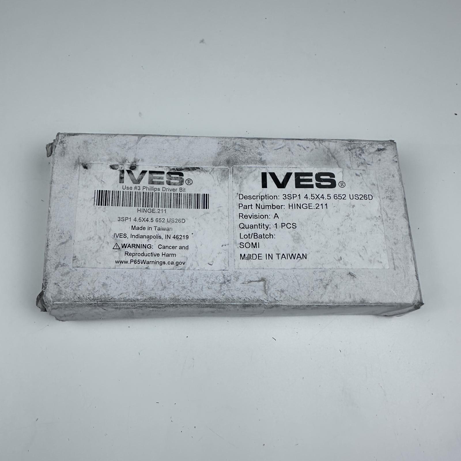 IVES 211 Ball Bearing Door Hinge 4.5" x 4.5", US26D Satin Chrome Finish - Photo 2