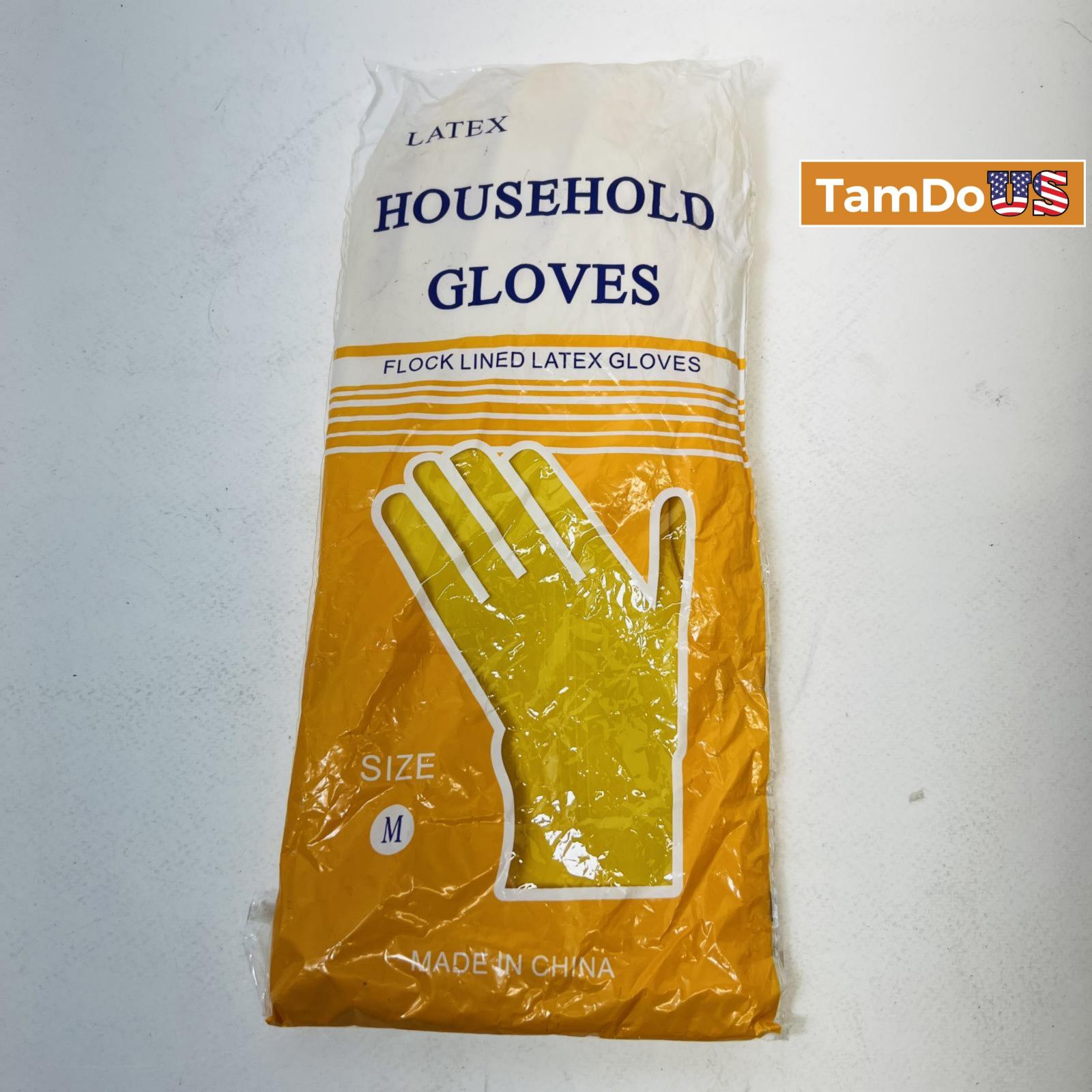 Lot of 2 Household Gloves Flock Lined Latex Gloves - Photo 3