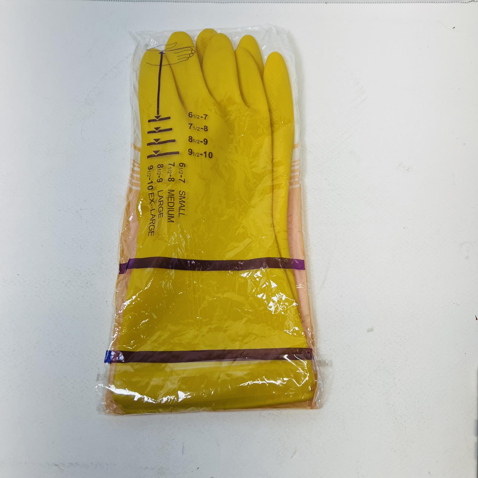 Lot of 2 Household Gloves Flock Lined Latex Gloves - Photo 1