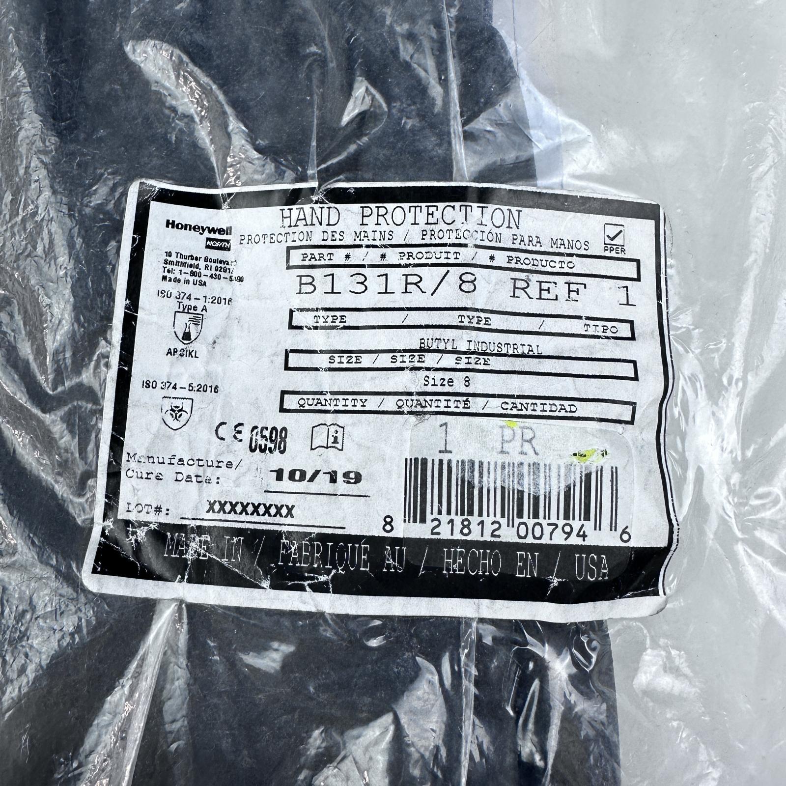 North B131R Black Chemical-Resistant Gloves - Size 8 - Photo 3