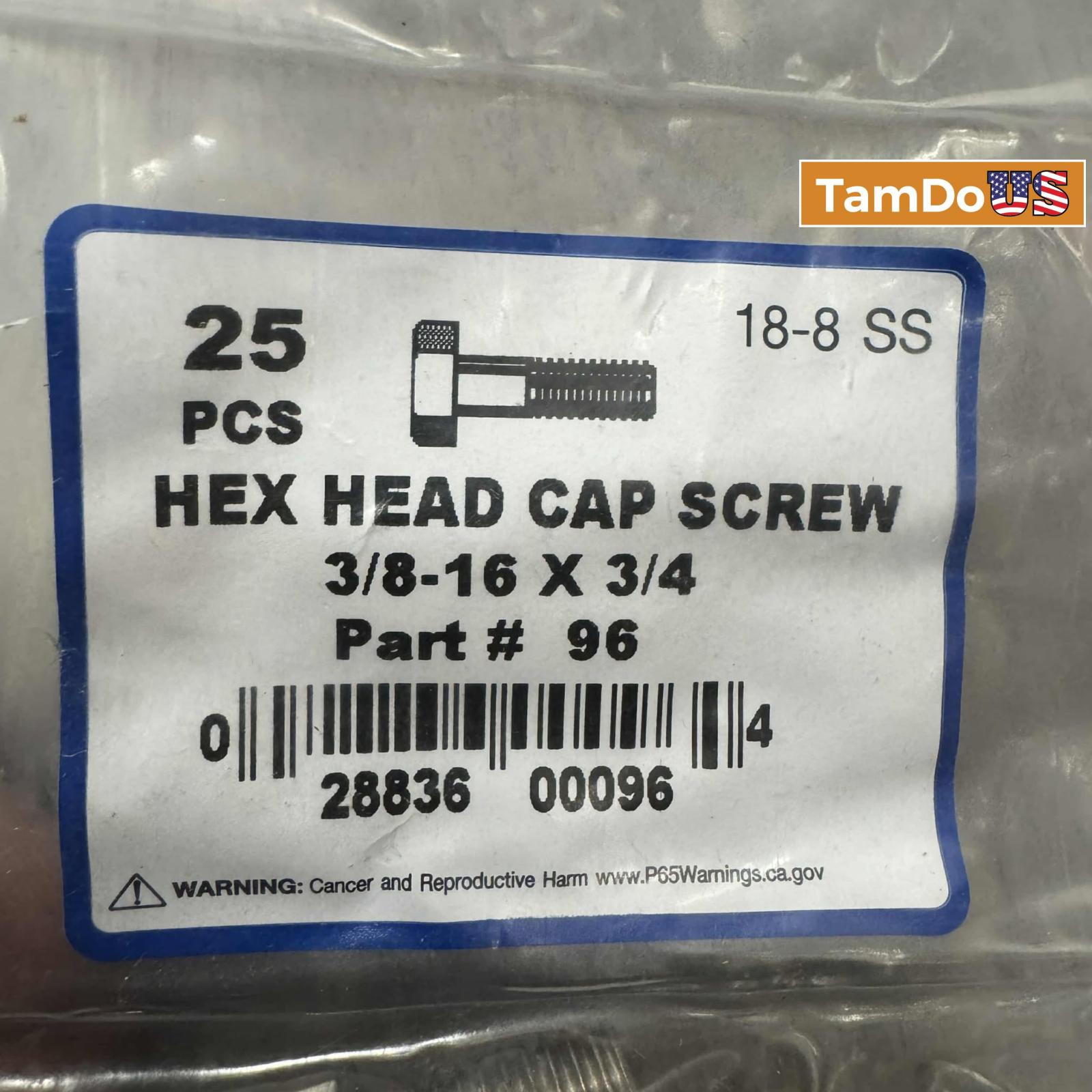 Hex Head Cap Screw 3/8-16 x 3/4 Part #96 (25Pcs) - Photo 3