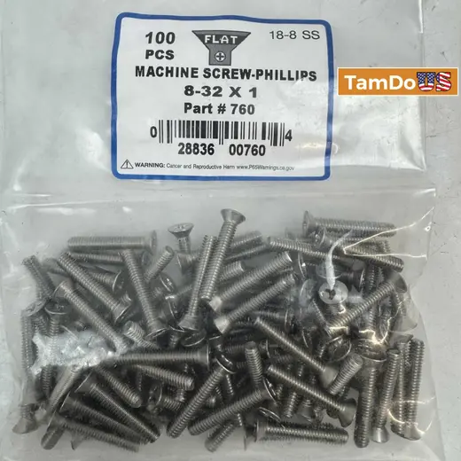 Machine Screw-Philips 8-32 x 1 (100pcs) at TamDoUS Taylorsville