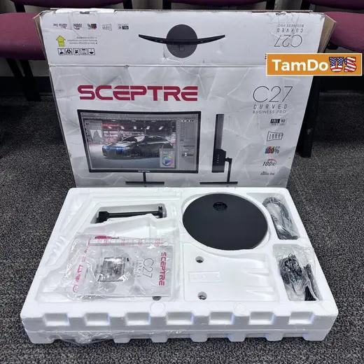 Sceptre 27" Curved LED Monitor, FHD 1080p, 75Hz, HDMI VGA, Speakers at TamDoUS Taylorsville