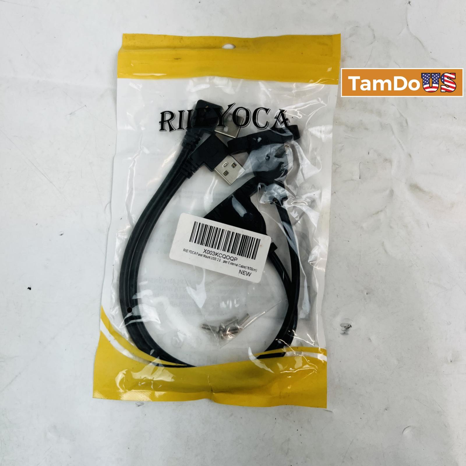 RIIEYOCA Panel Mount USB 2.0 Extension Cable (1ft/30cm) - Photo 3