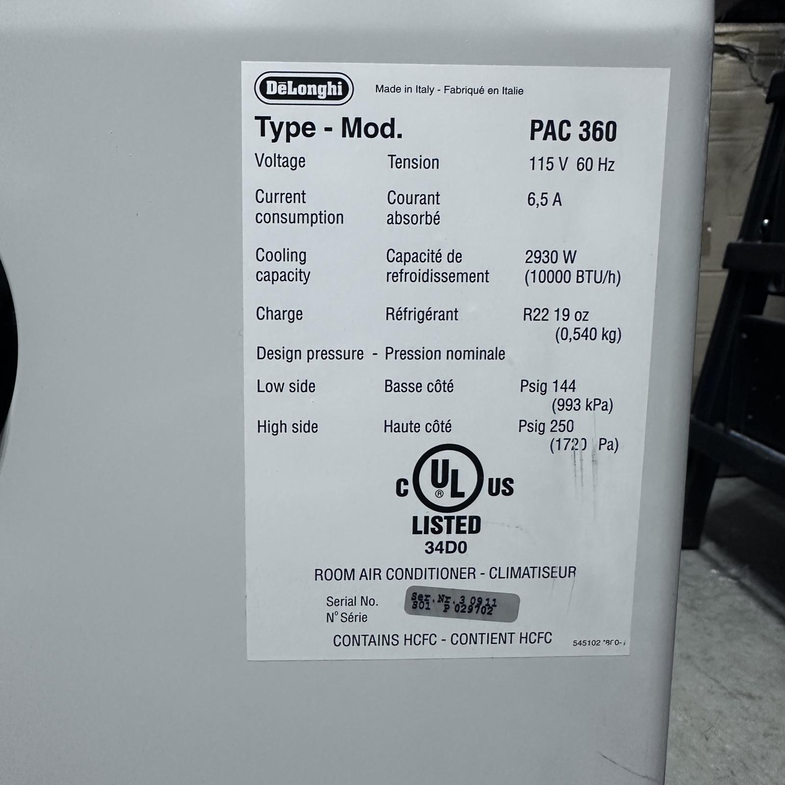DeLonghi PAC360 10,000 BTU Portable Air Conditioner - Photo 3
