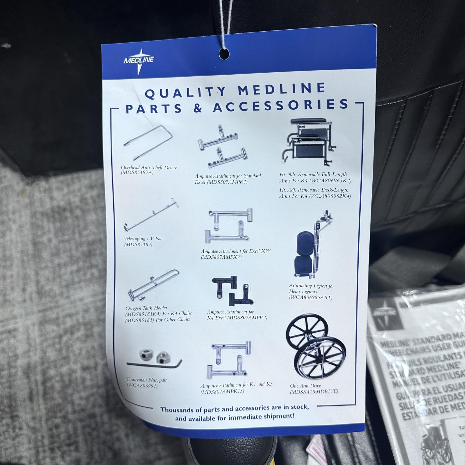 Medline Pediatric Wheelchair, 14"W x 12"D, Yellow - Photo 10