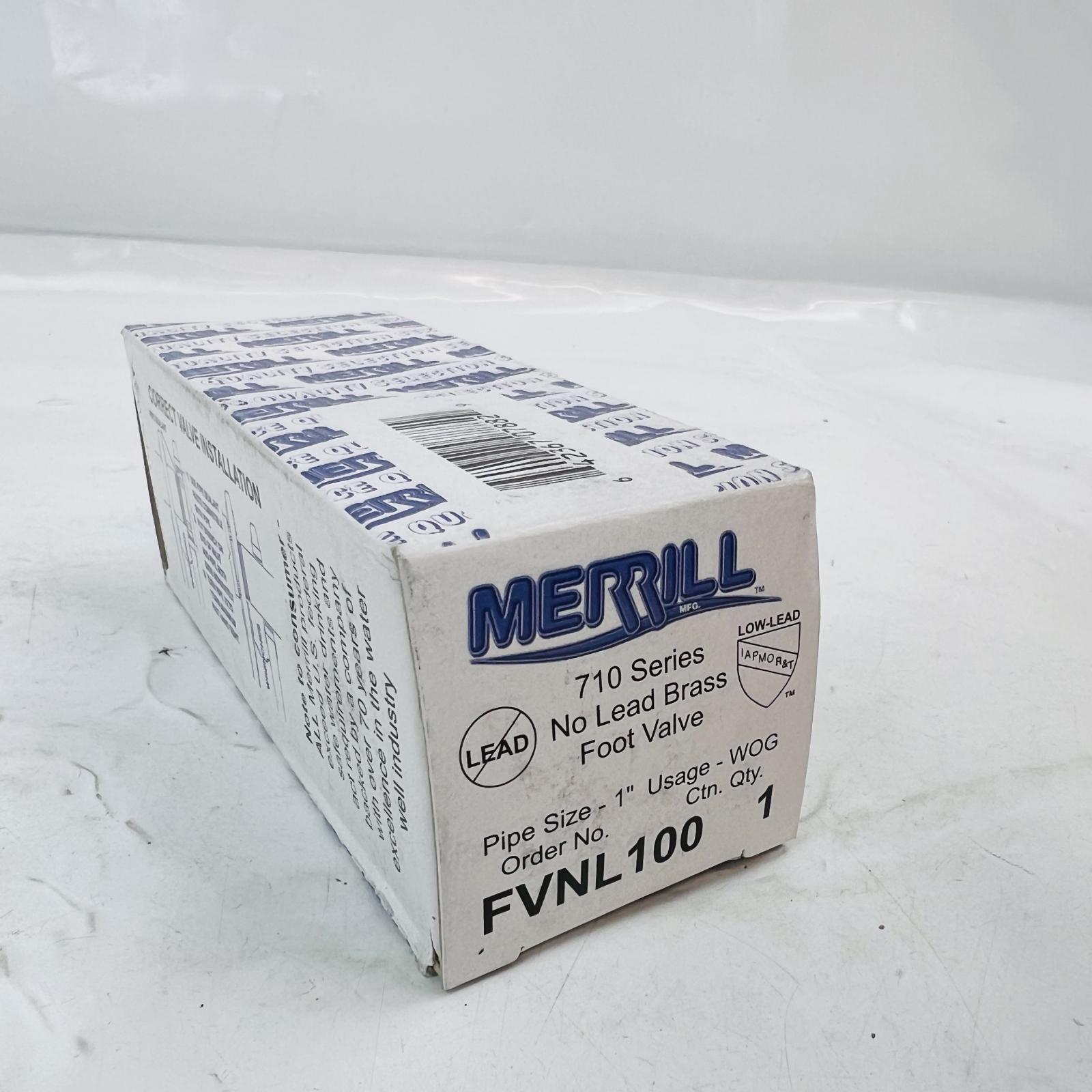 Merrill FVNL100 1” Brass Foot Valve | No-Lead | 710 Series | 1” FNPT - Photo 3