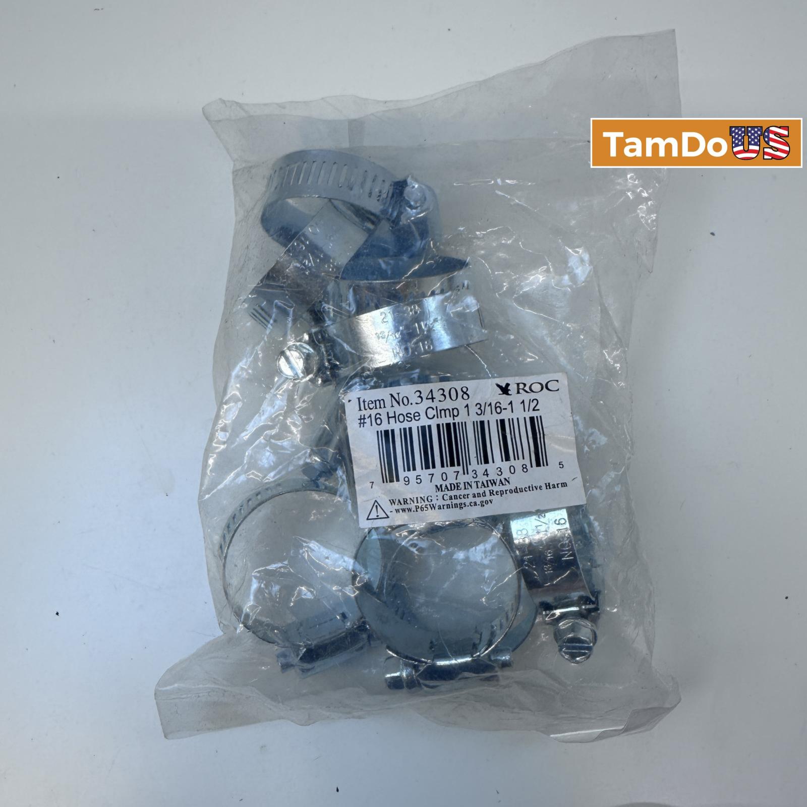 10-Pack ROC 34308 Hose Clamps 1-3/16" to 1-1/2" Stainless Steel - Photo 4