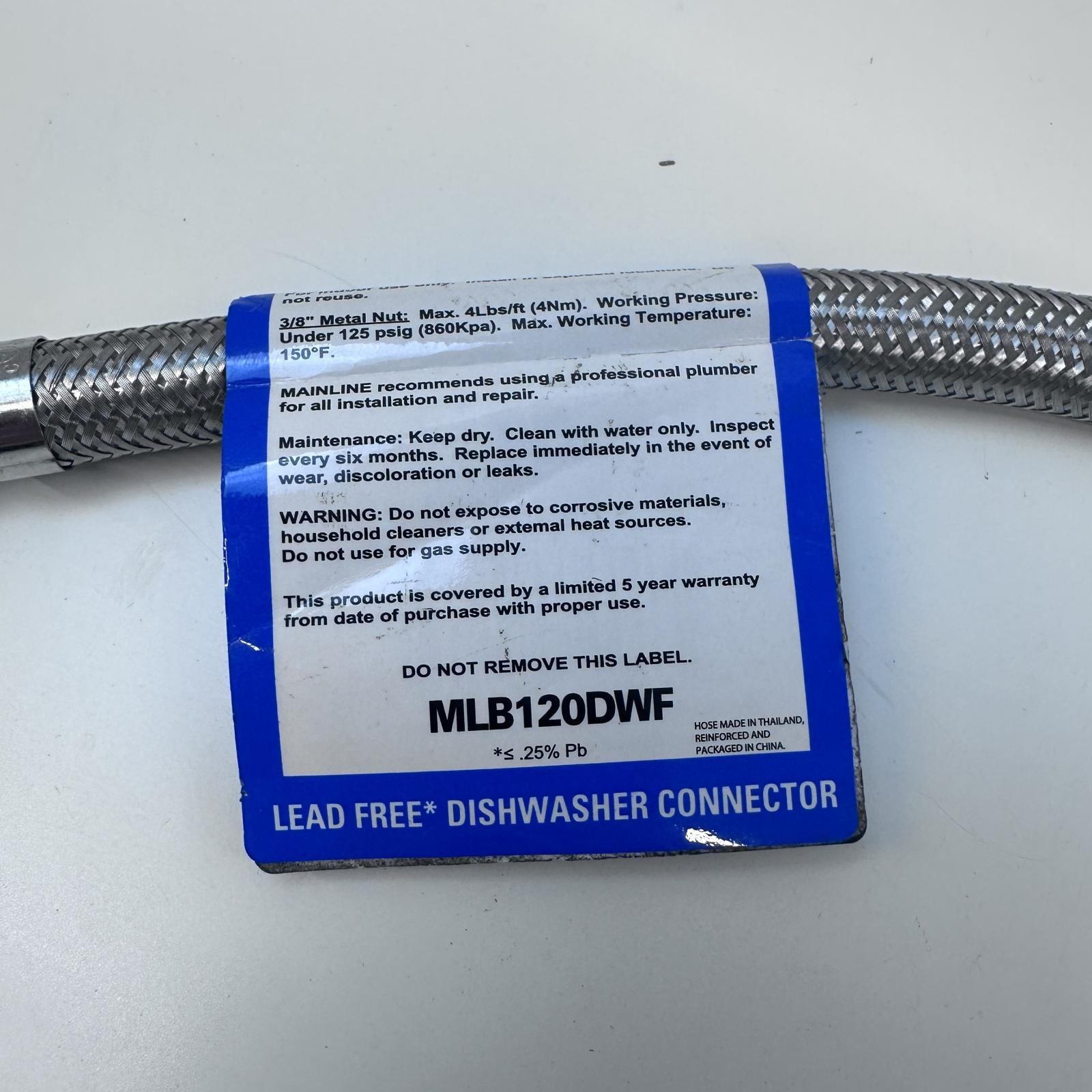 Lot of 3 Mainline Dishwasher Connector 3/8" Comp x 3/8" – Braided Hose - Photo 4